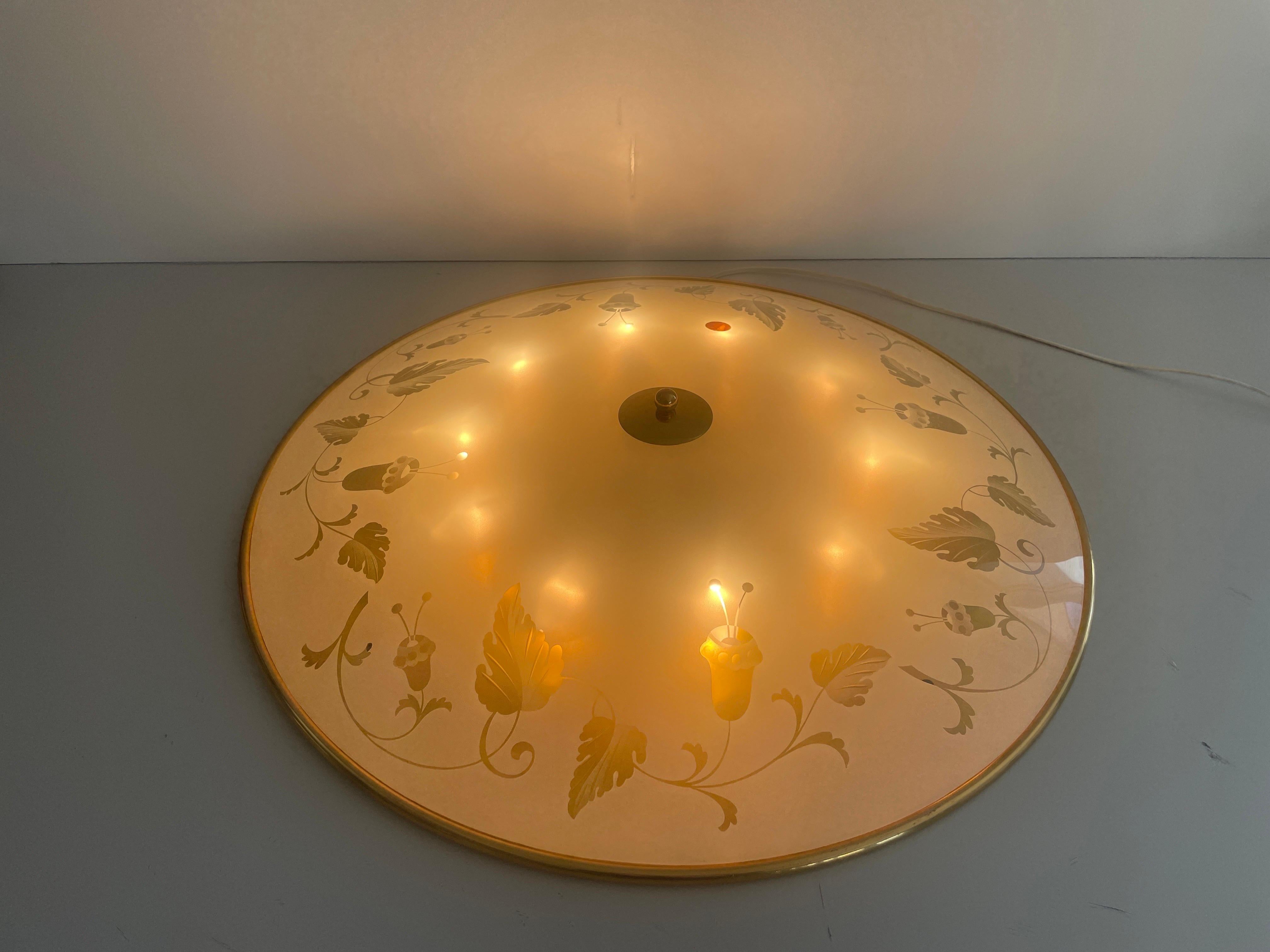 Monture de cinéma en laiton et motifs floraux en verre par Brevettato, années 1960, Italie en vente 10