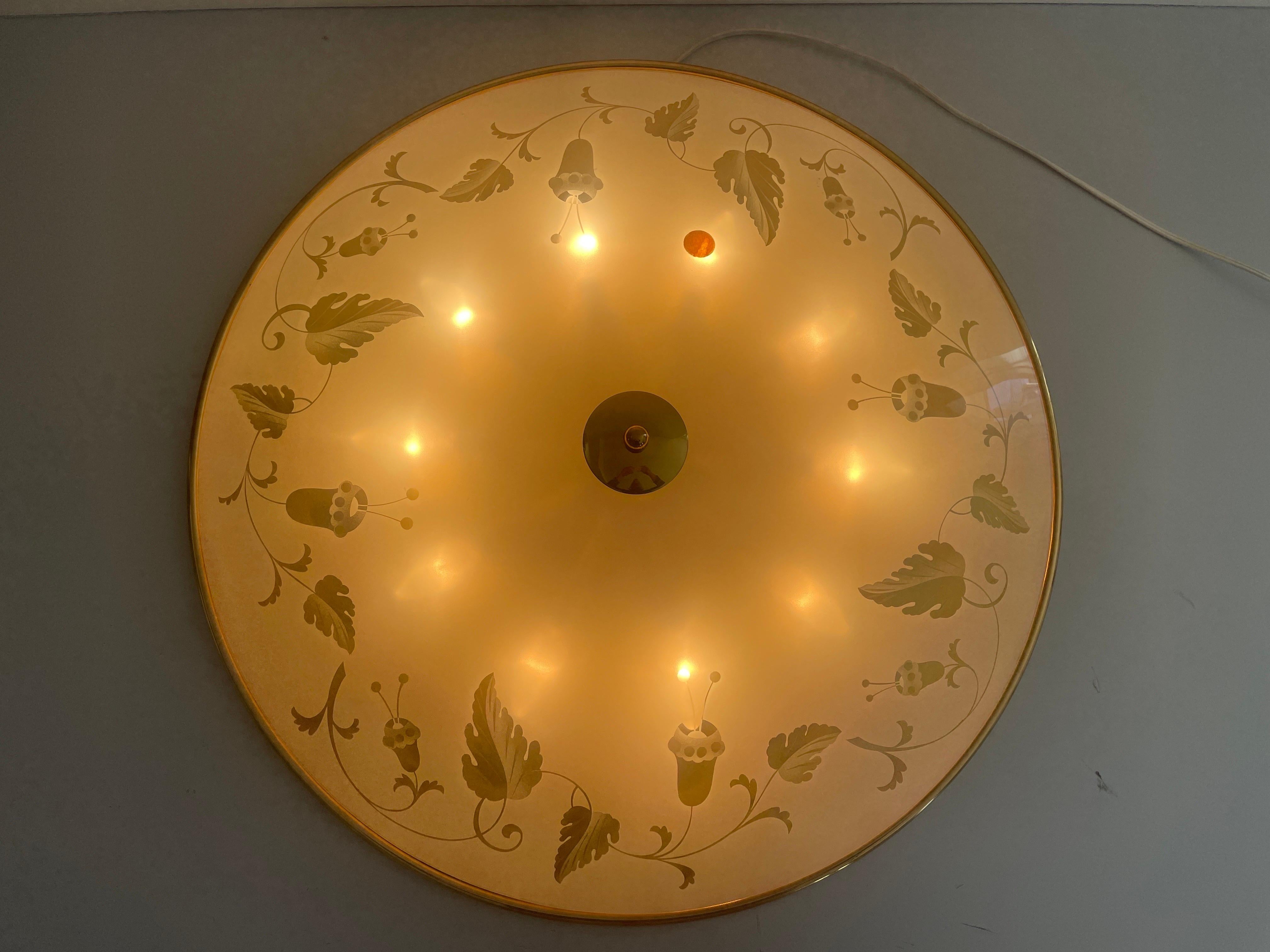 Monture de cinéma en laiton et motifs floraux en verre par Brevettato, années 1960, Italie en vente 11