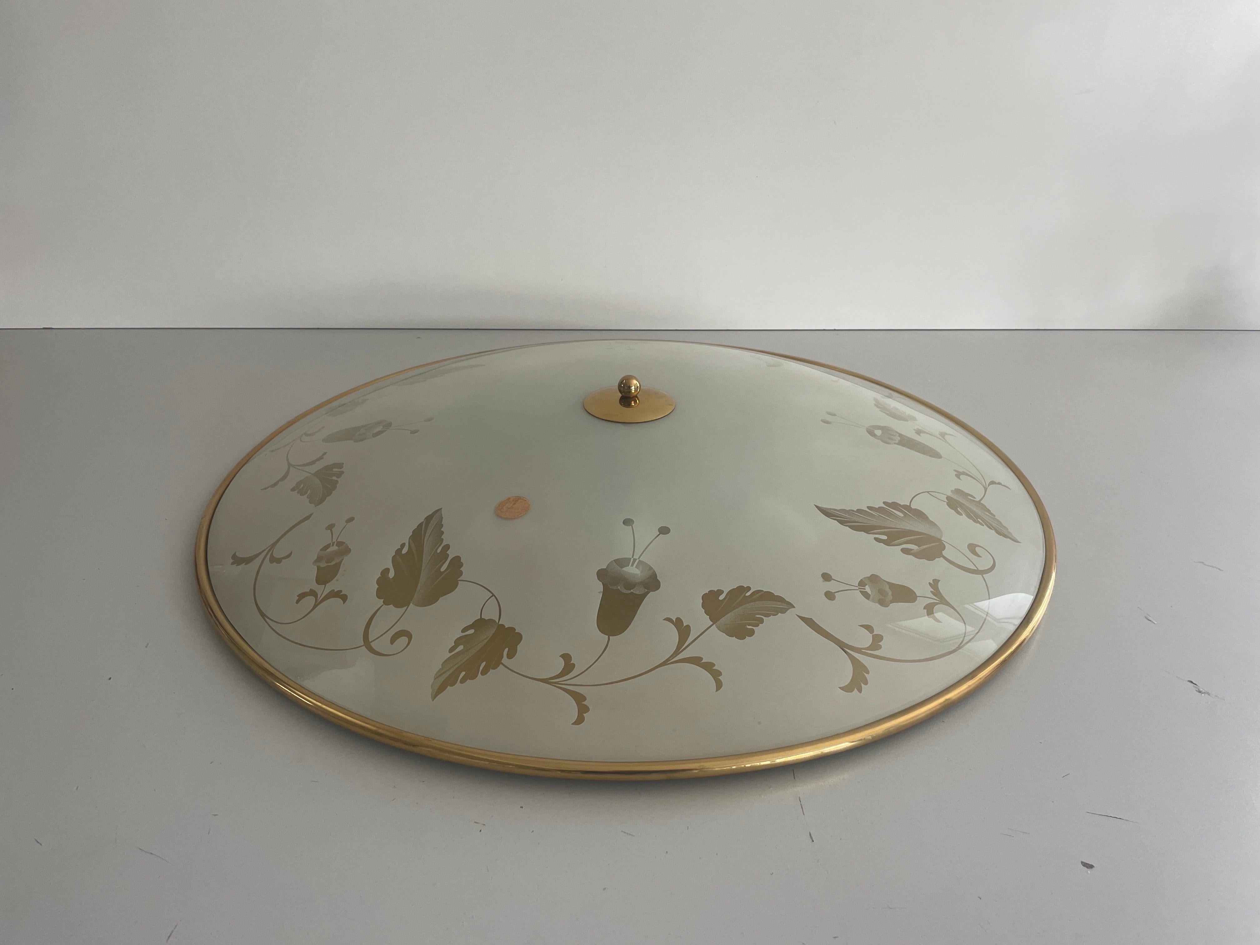 italien Monture de cinéma en laiton et motifs floraux en verre par Brevettato, années 1960, Italie en vente