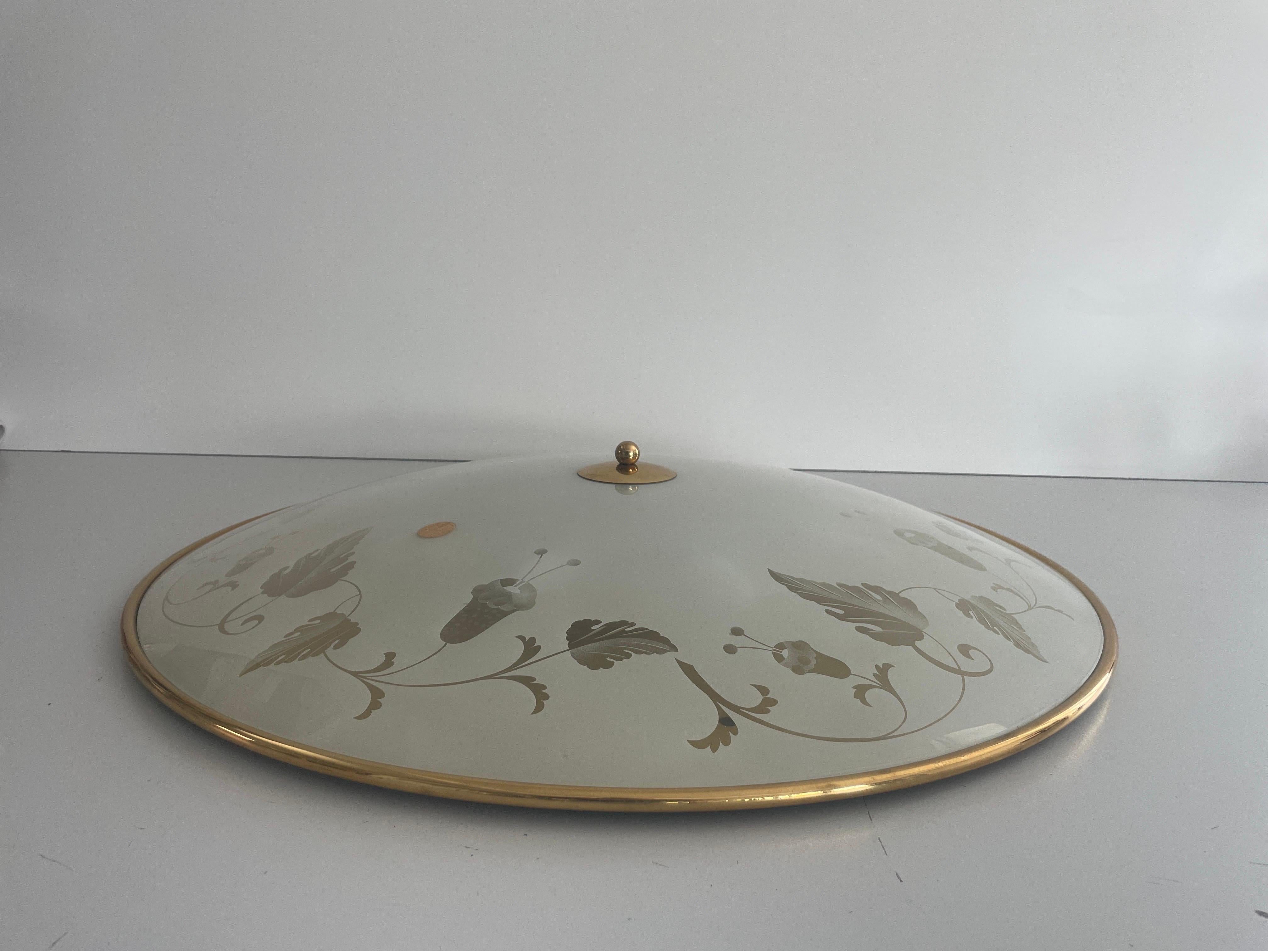 Monture de cinéma en laiton et motifs floraux en verre par Brevettato, années 1960, Italie Excellent état - En vente à Hagenbach, DE