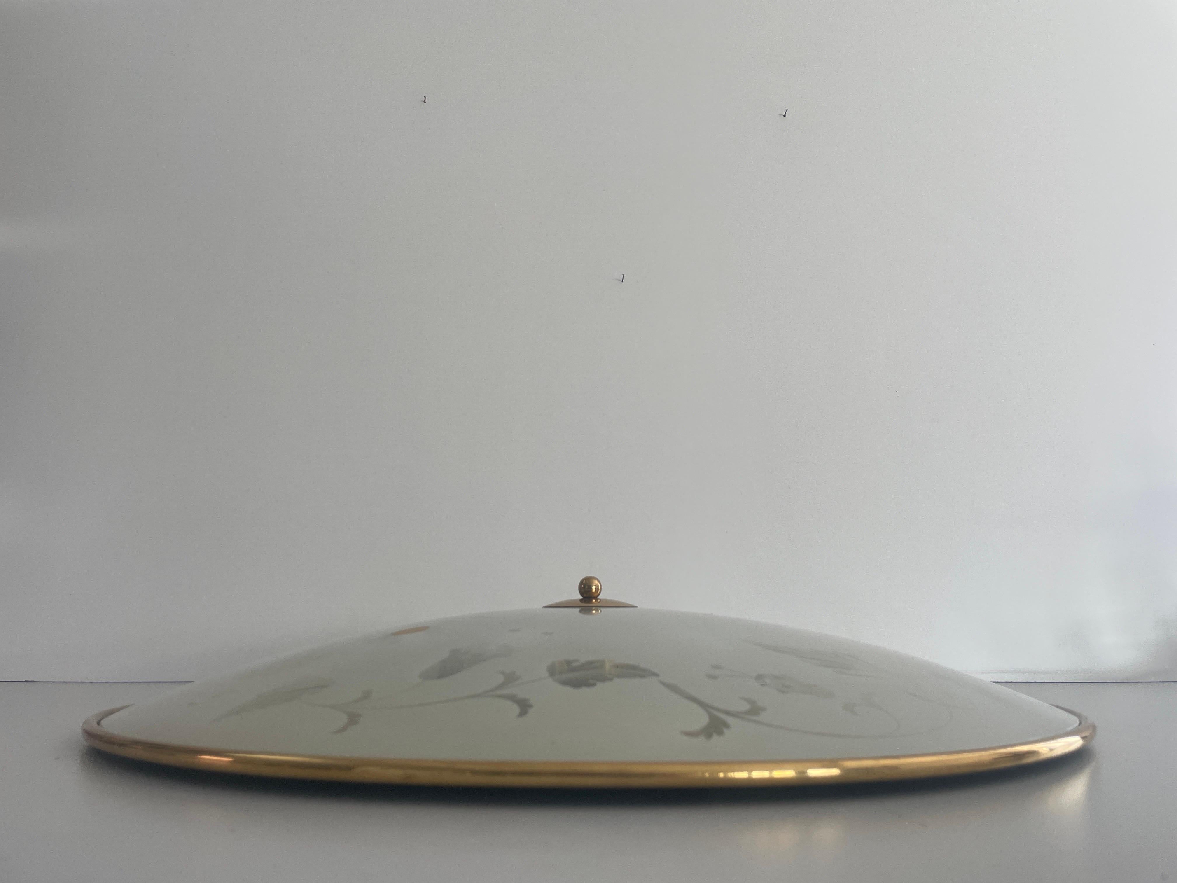 Milieu du XXe siècle Monture de cinéma en laiton et motifs floraux en verre par Brevettato, années 1960, Italie en vente