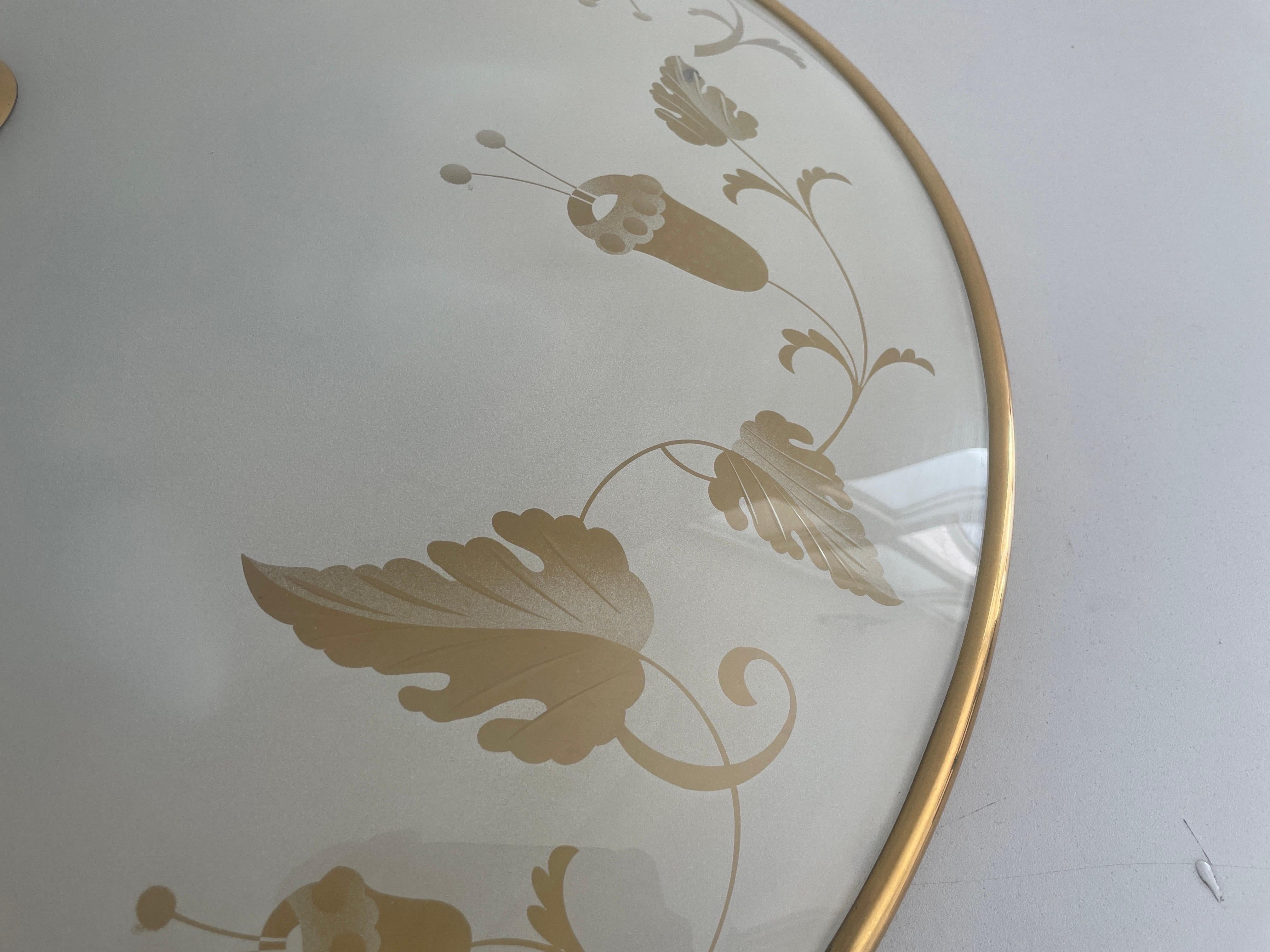 Monture de cinéma en laiton et motifs floraux en verre par Brevettato, années 1960, Italie en vente 1