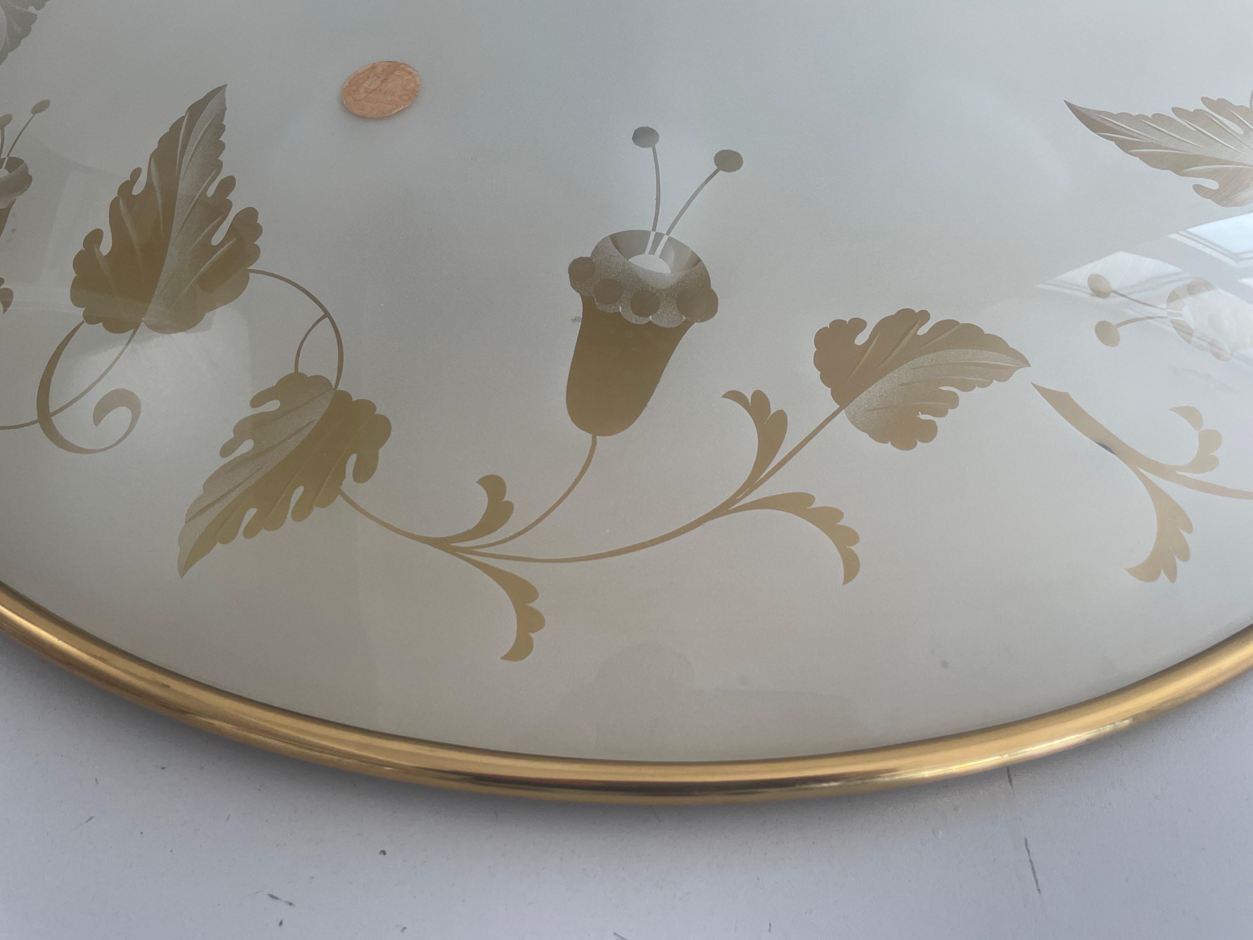 Monture de cinéma en laiton et motifs floraux en verre par Brevettato, années 1960, Italie en vente 2