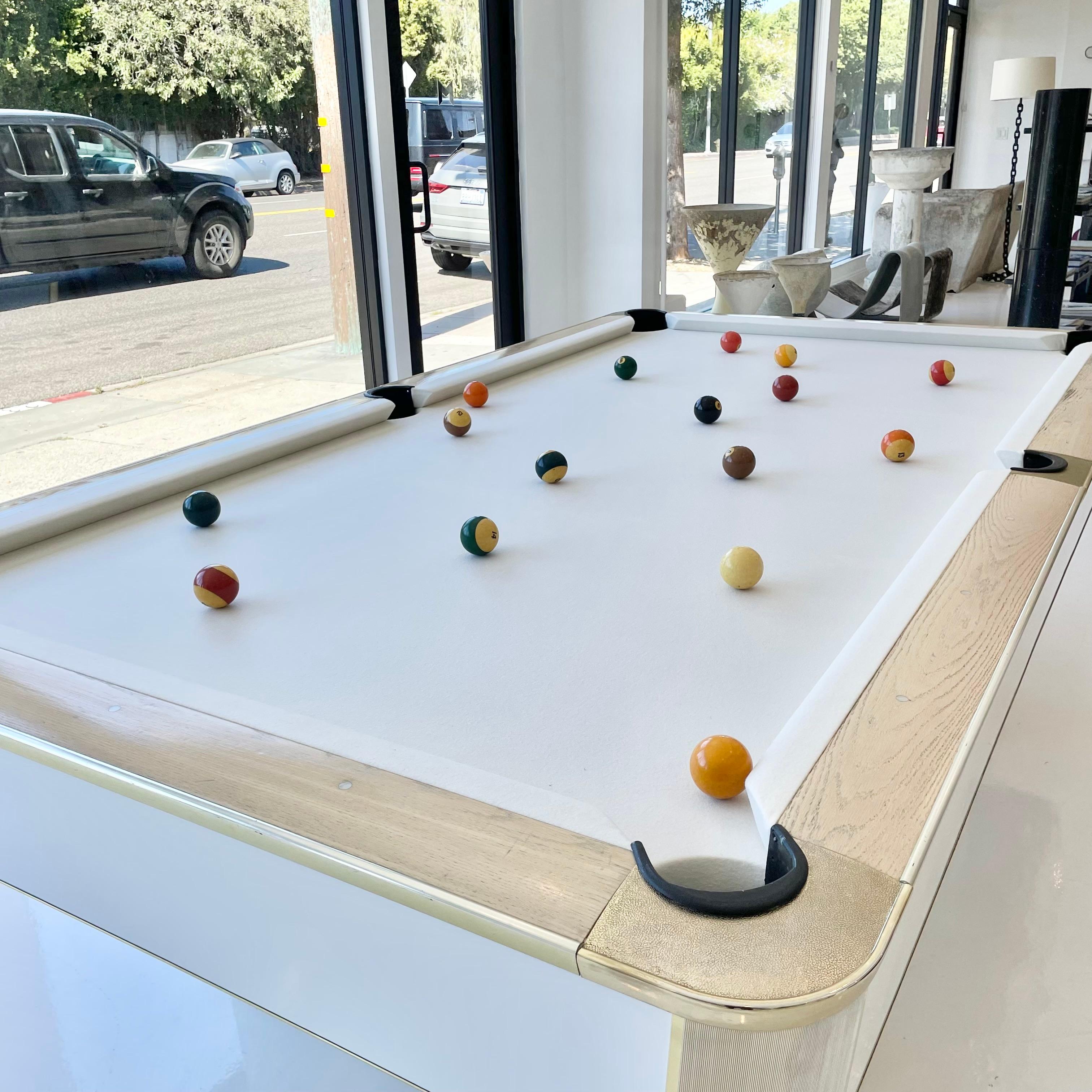 Brass and Formica Murrey Pool Table, 1980s California 4