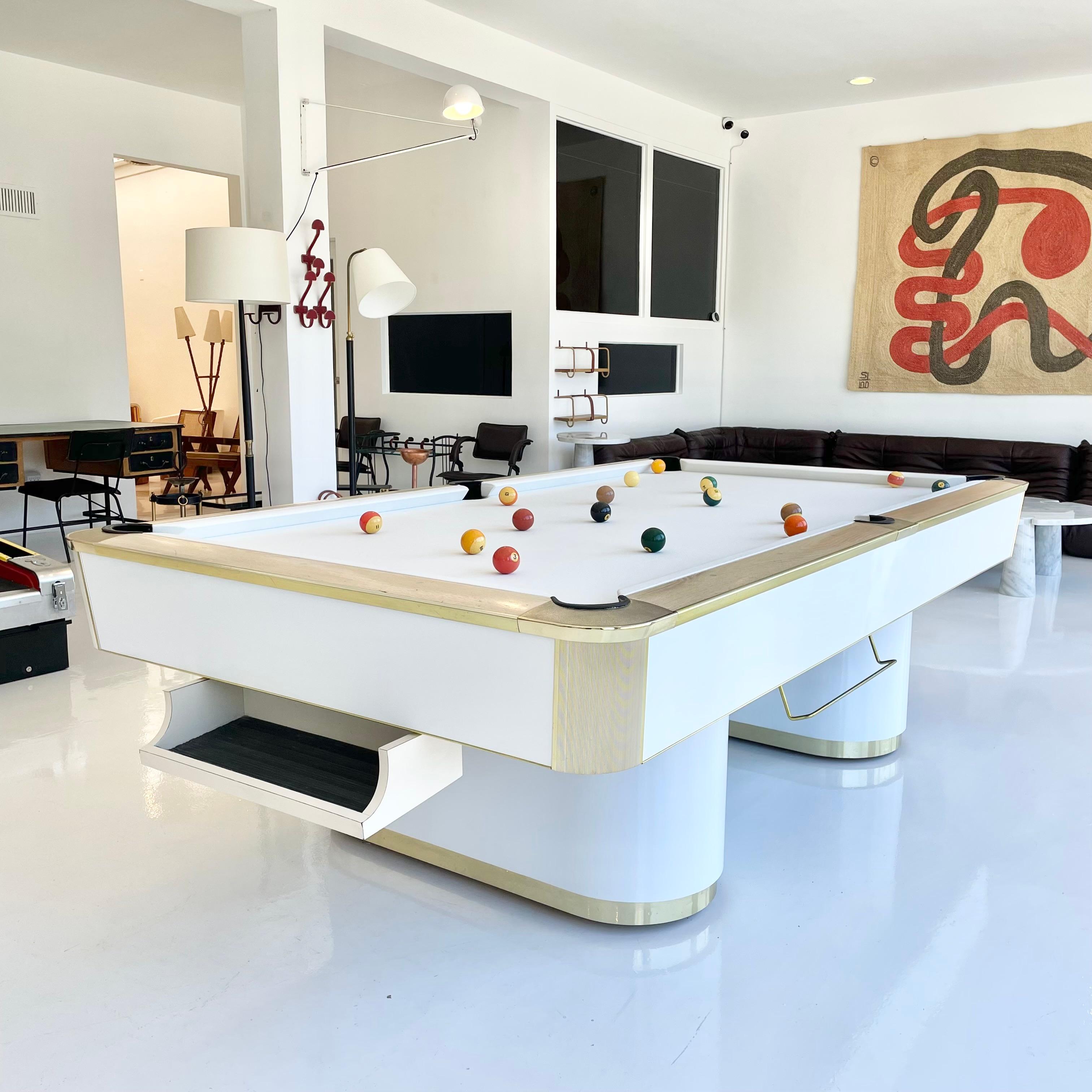 American Brass and Formica Murrey Pool Table, 1980s California