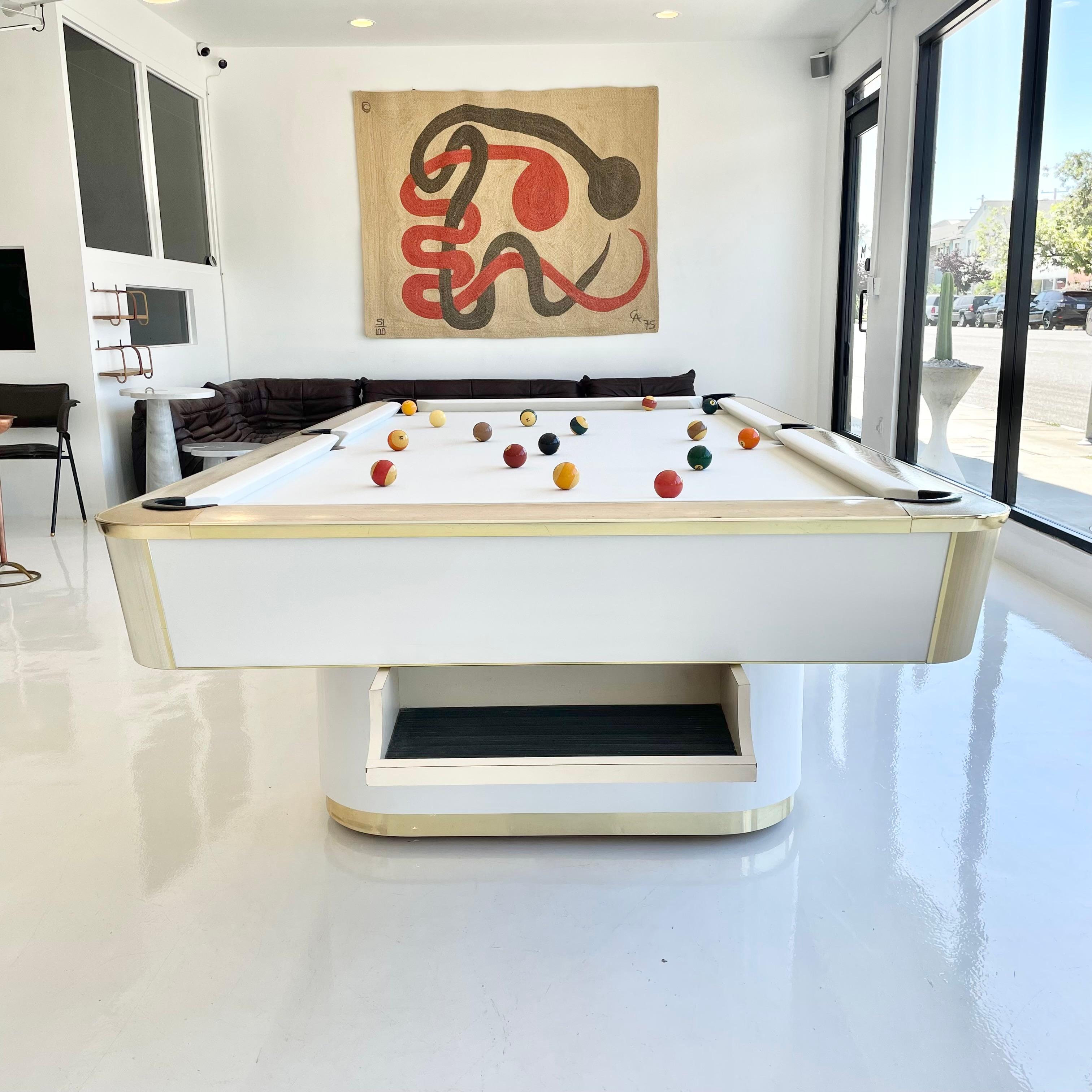 Brass and Formica Murrey Pool Table, 1980s California 1