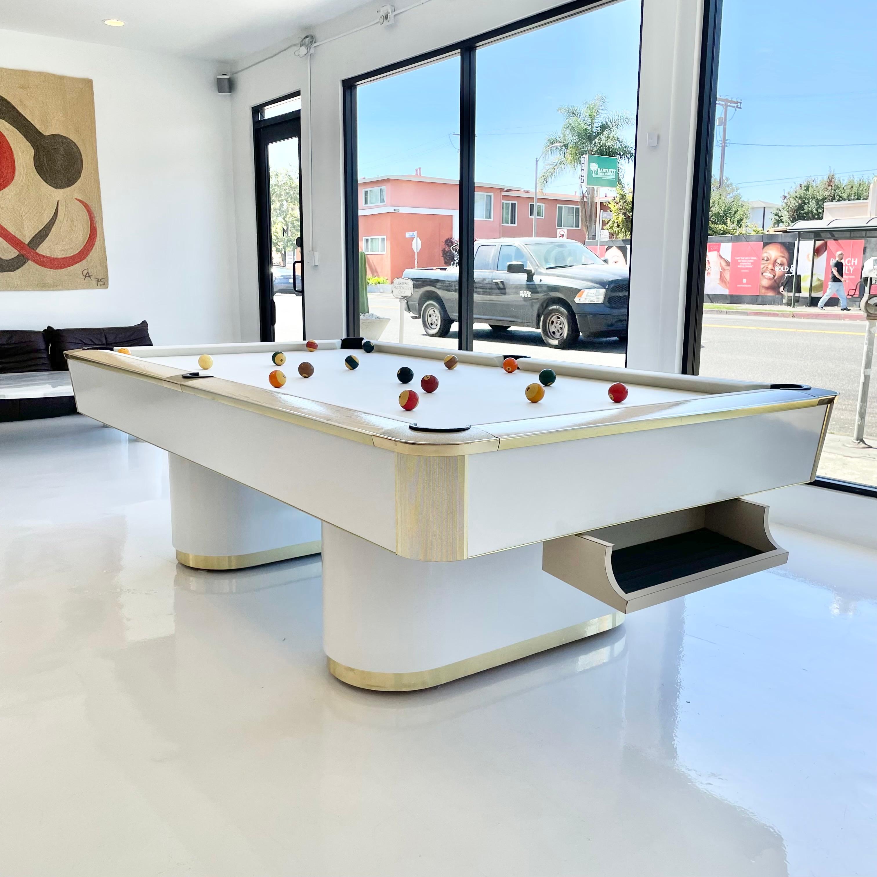 Brass and Formica Murrey Pool Table, 1980s California 3