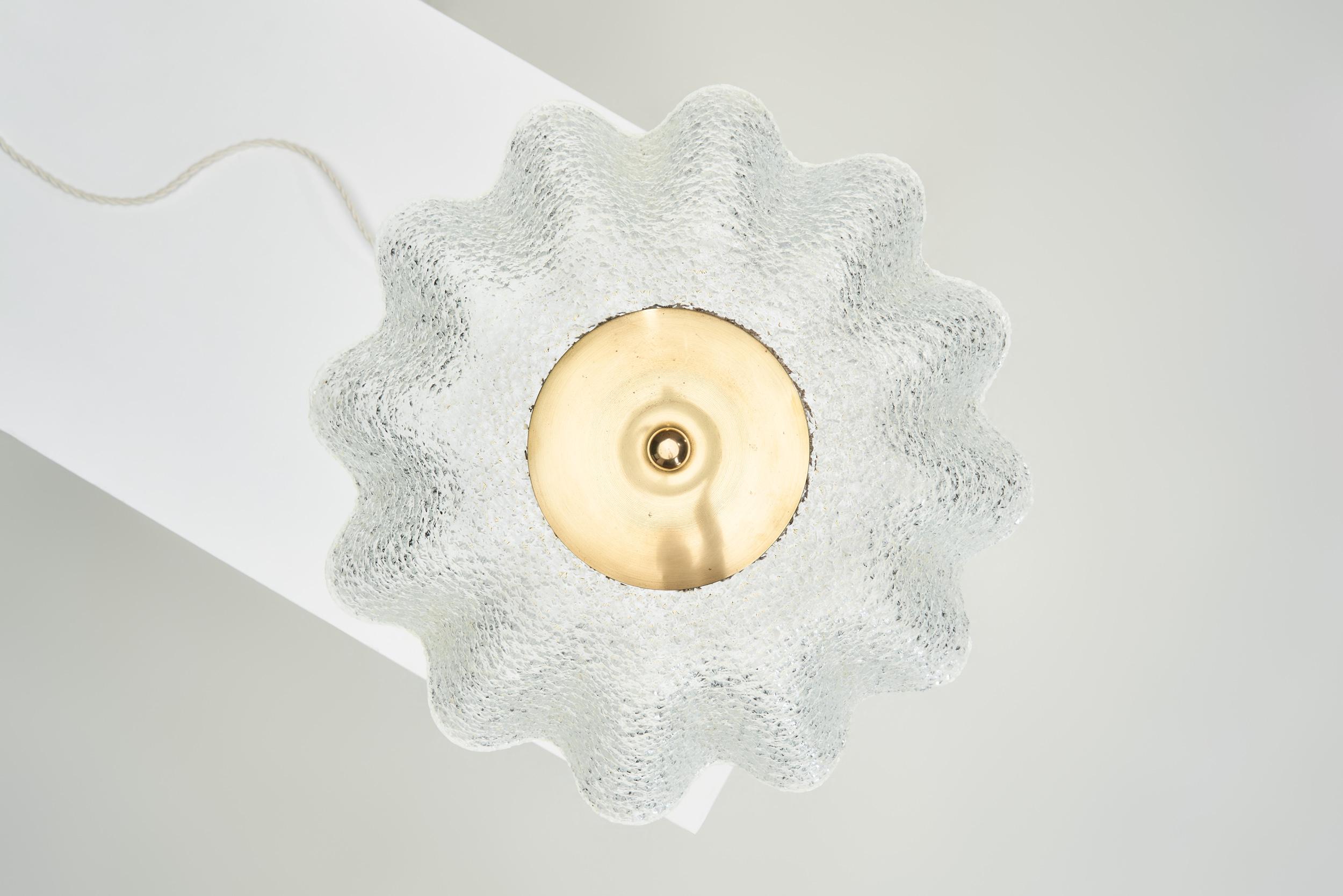 Brass and Frosted Glass Table Lamp, Denmark ca 1940s For Sale 4