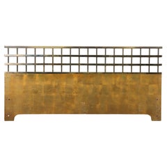 Brass and giltwood King size headboard C 1970 in the manner of Paul McCobb.