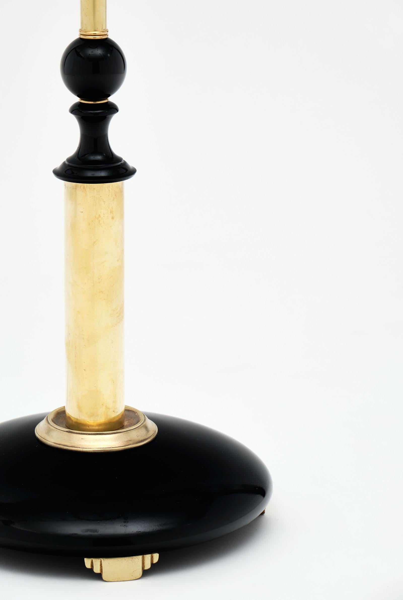 Mid-20th Century Brass and Glass Art Deco Period Floor Lamp