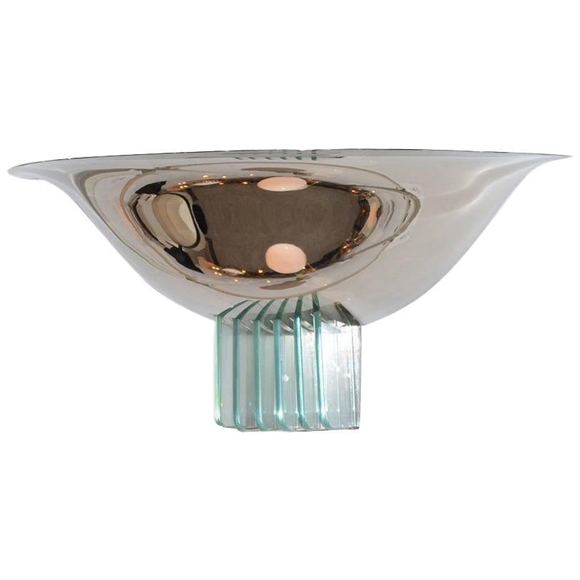 Brass and Glass Art Deco Wall Light, Re-Edition