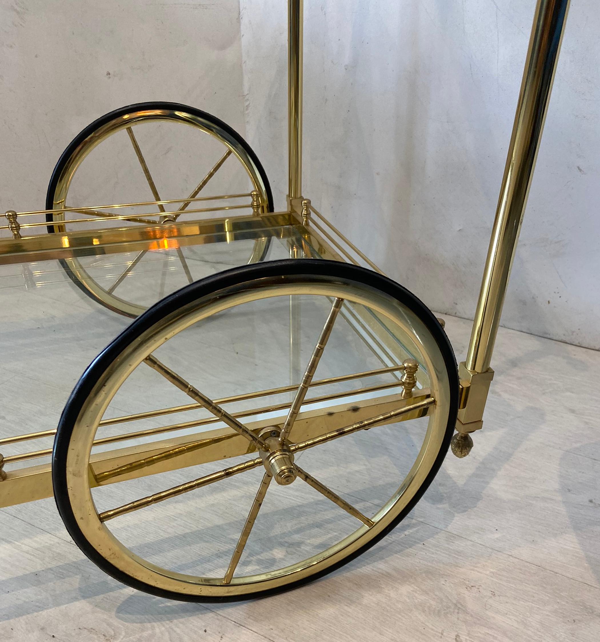 Brass and Glass Bar Cart 1
