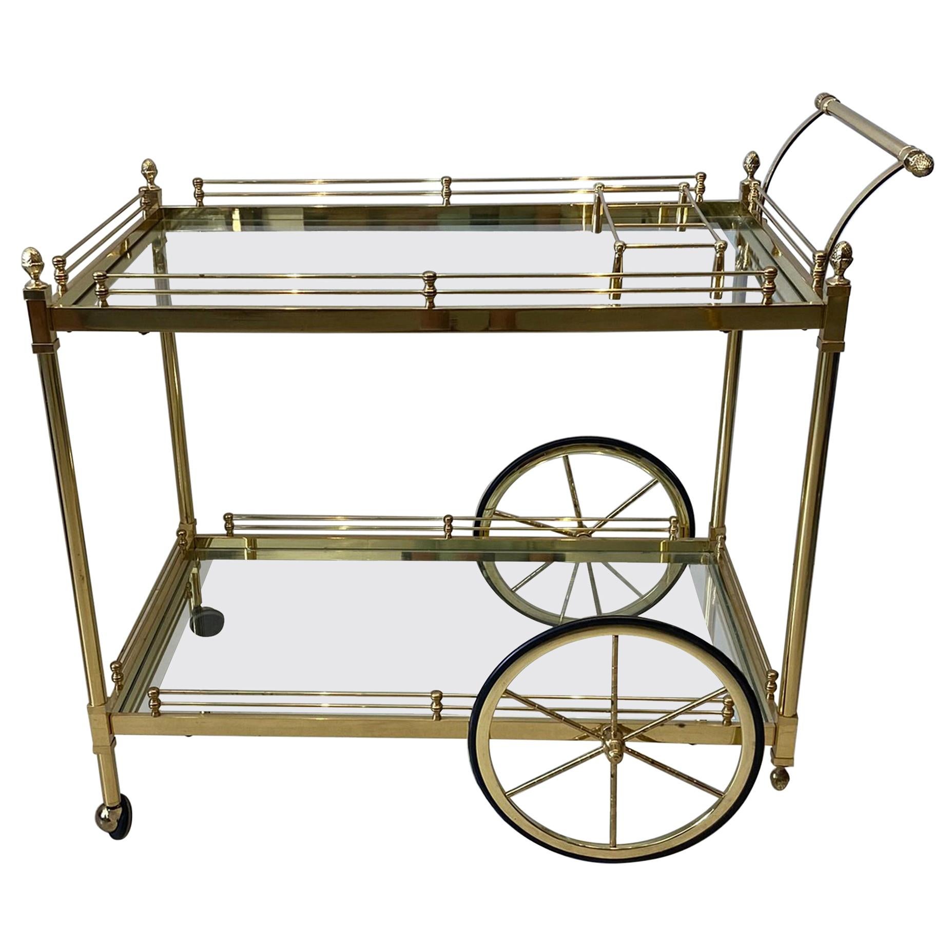 Brass and Glass Bar Cart