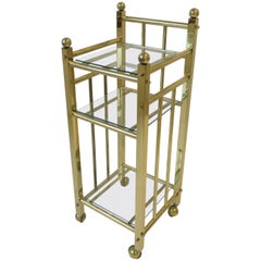 Vintage Brass and Glass Bart Cart