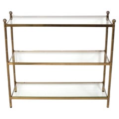 Brass and Glass Bookshelf or Bar