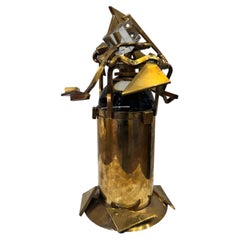 Scatola in ottone e vetro, modello unico di Michel Kiriliuk, Francia, CIRCA anni '90