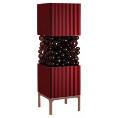 Brass And Glass Bubbles Decorative Cabinet by PANOPTIKUM COLLECTIONS