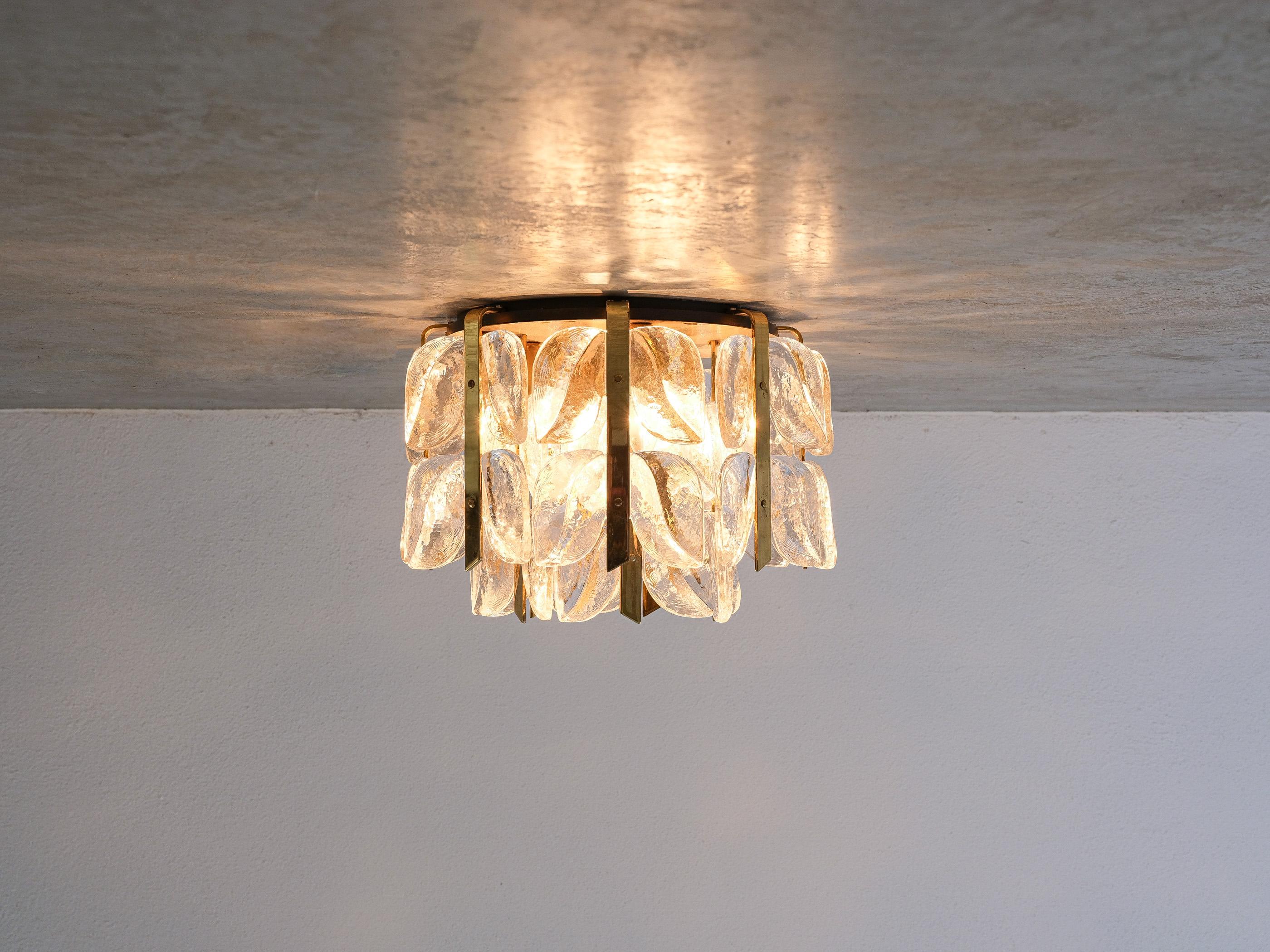 Brass and Glass Butterfly Flushmount Florida by Kalmar 1960 4