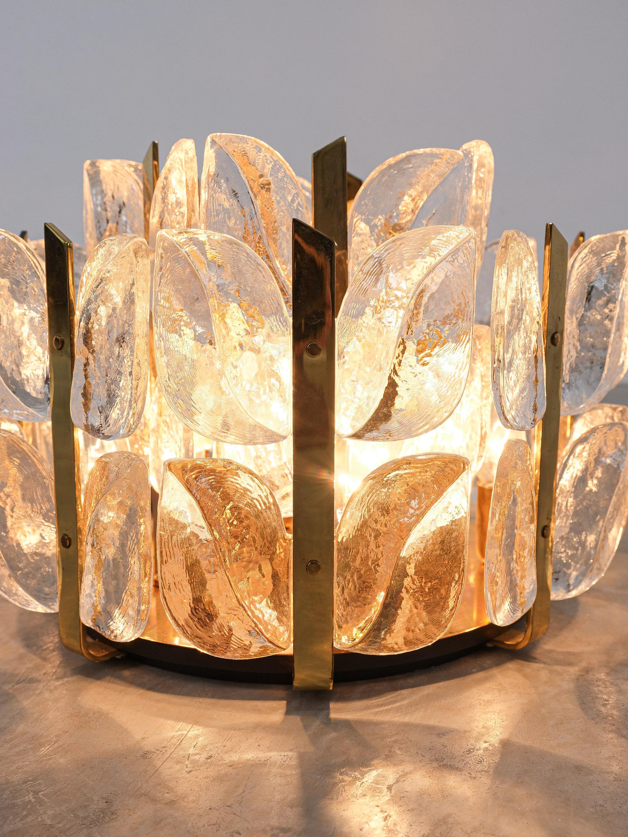 Brass and Glass Butterfly Flushmount Florida by Kalmar 1960 1