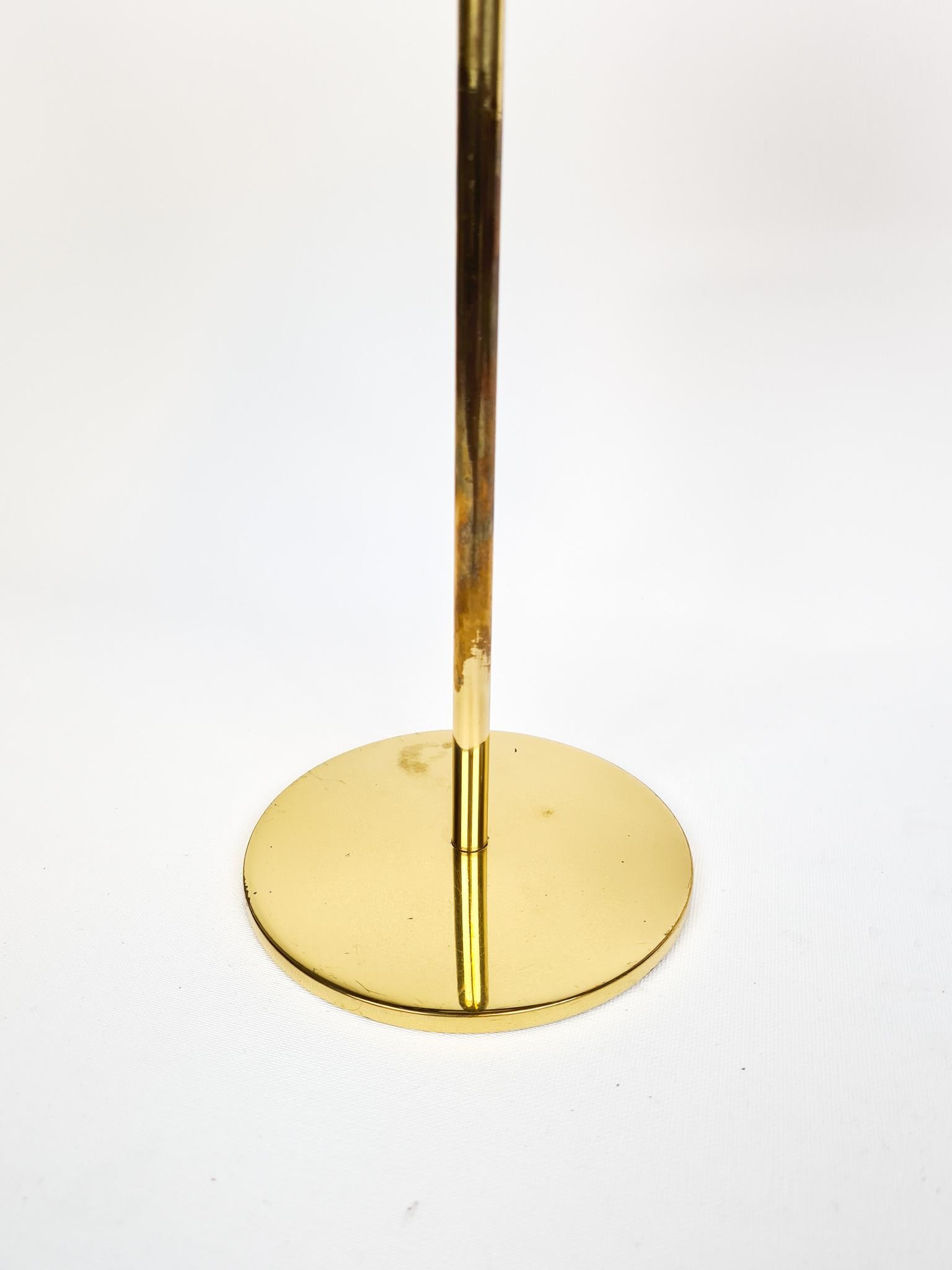 Swedish Midcentury Brass and Glass Candleholder Hans-Agne Jakobsson, Sweden, 1960s
