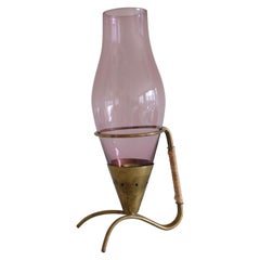 Brass and Glass Candlestick by Gunnar Ander