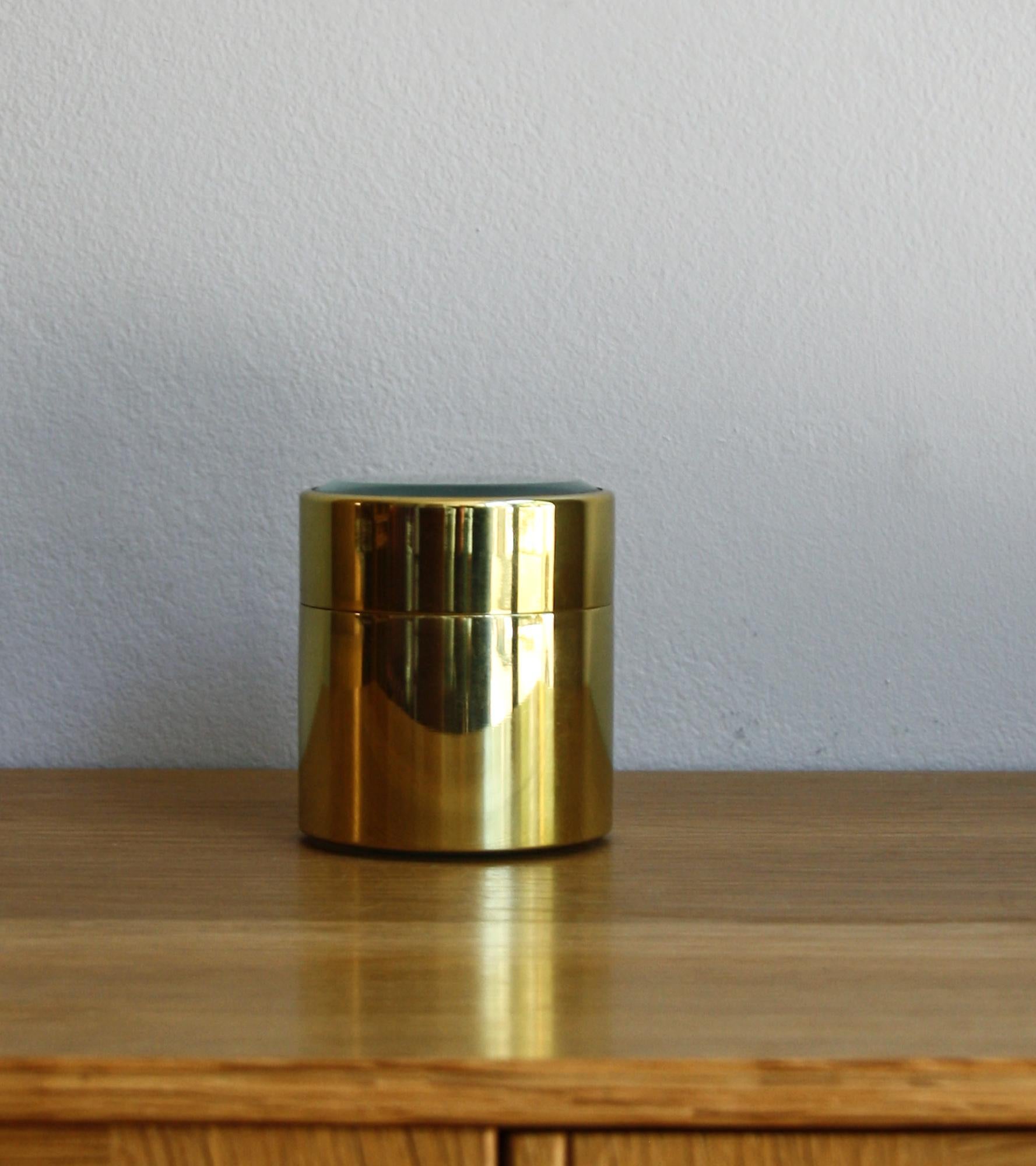 Modern Brass and Glass Canister