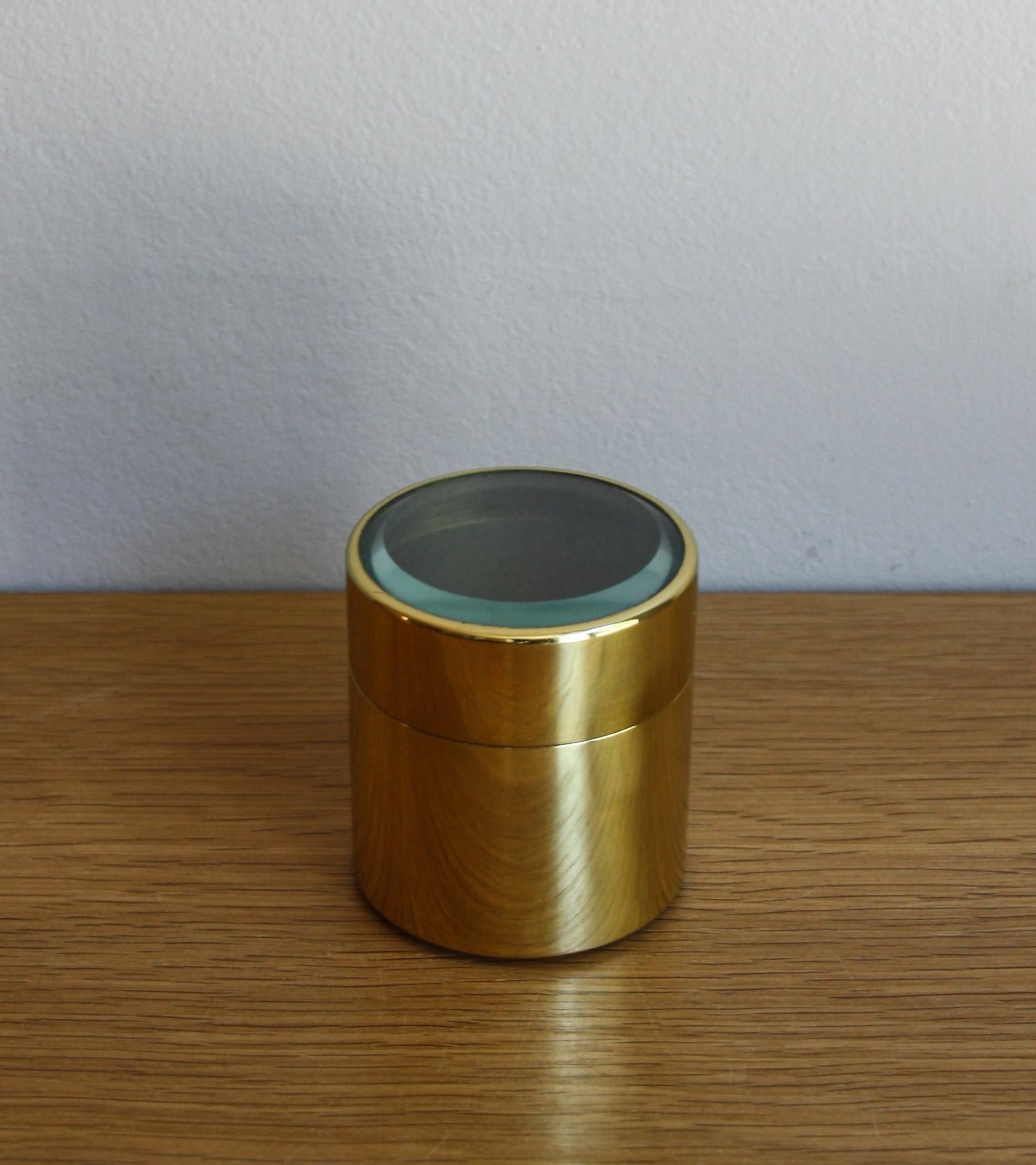 Danish Brass and Glass Canister