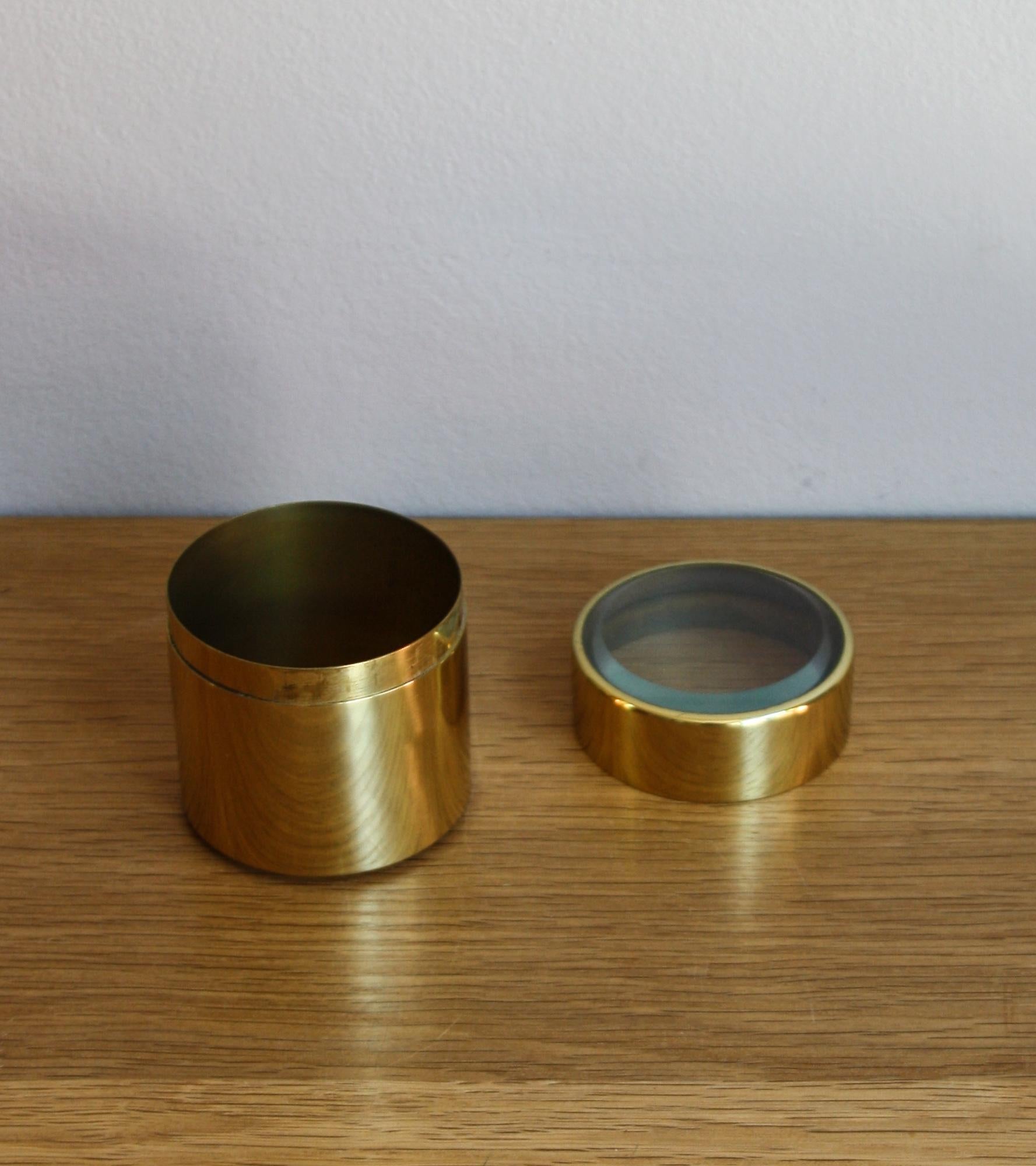 Polished Brass and Glass Canister