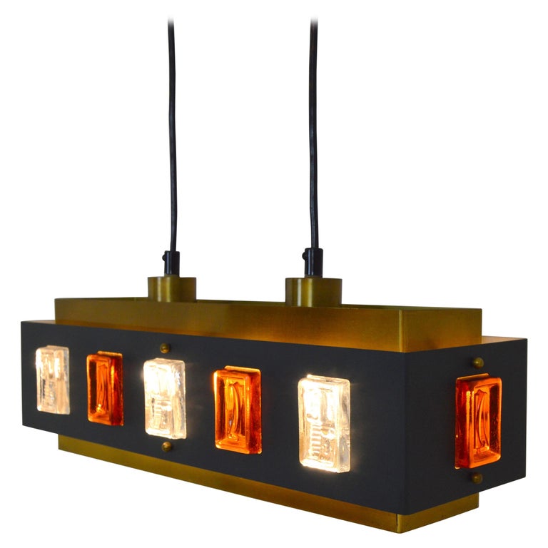 Messing Und Glas Deckenlampe Von Einar Bäckström Erik Höglund