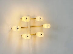 Brass and glass ceiling light