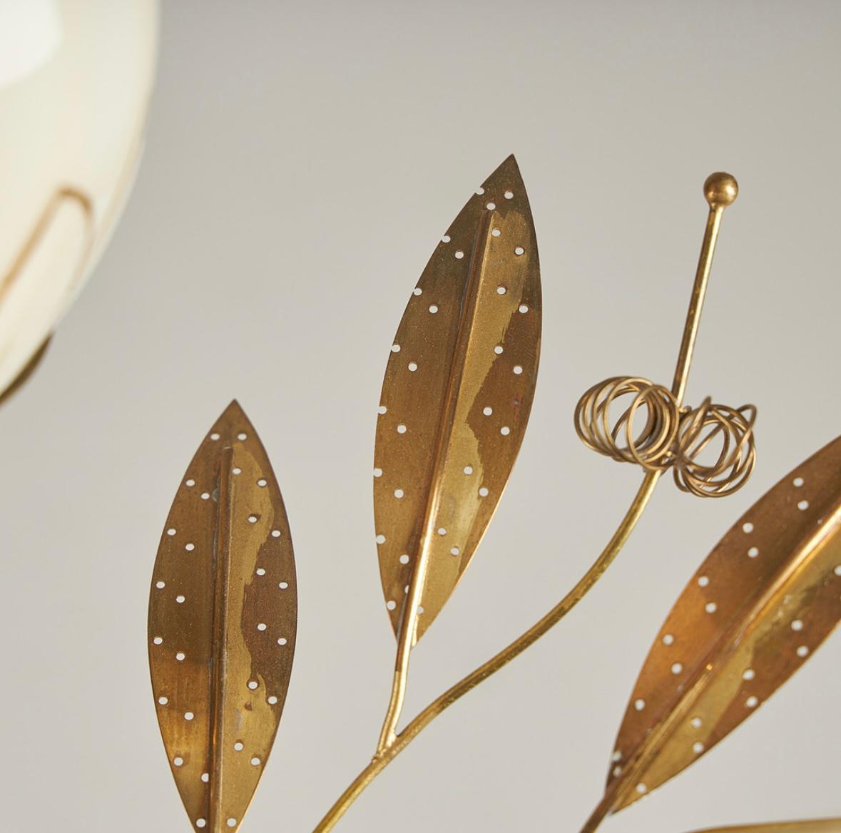 Hand-Crafted Brass and Glass Chandelier, Attribuited to Paavo Tynell for Itsu, Finland, 1950 For Sale