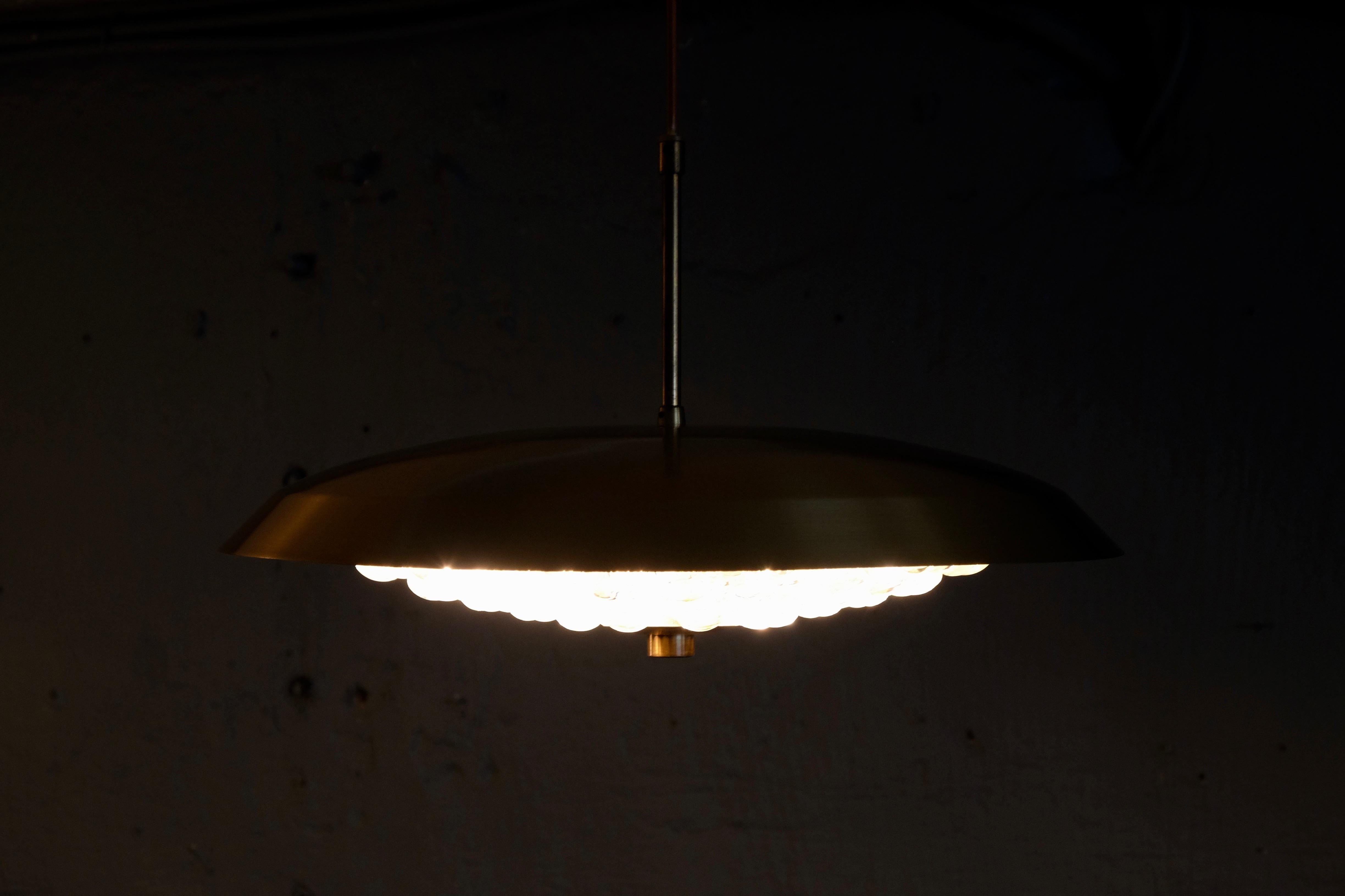 Brass and Glass Chandelier by Carl Fagerlund, 1960s In Excellent Condition In Stockholm, SE