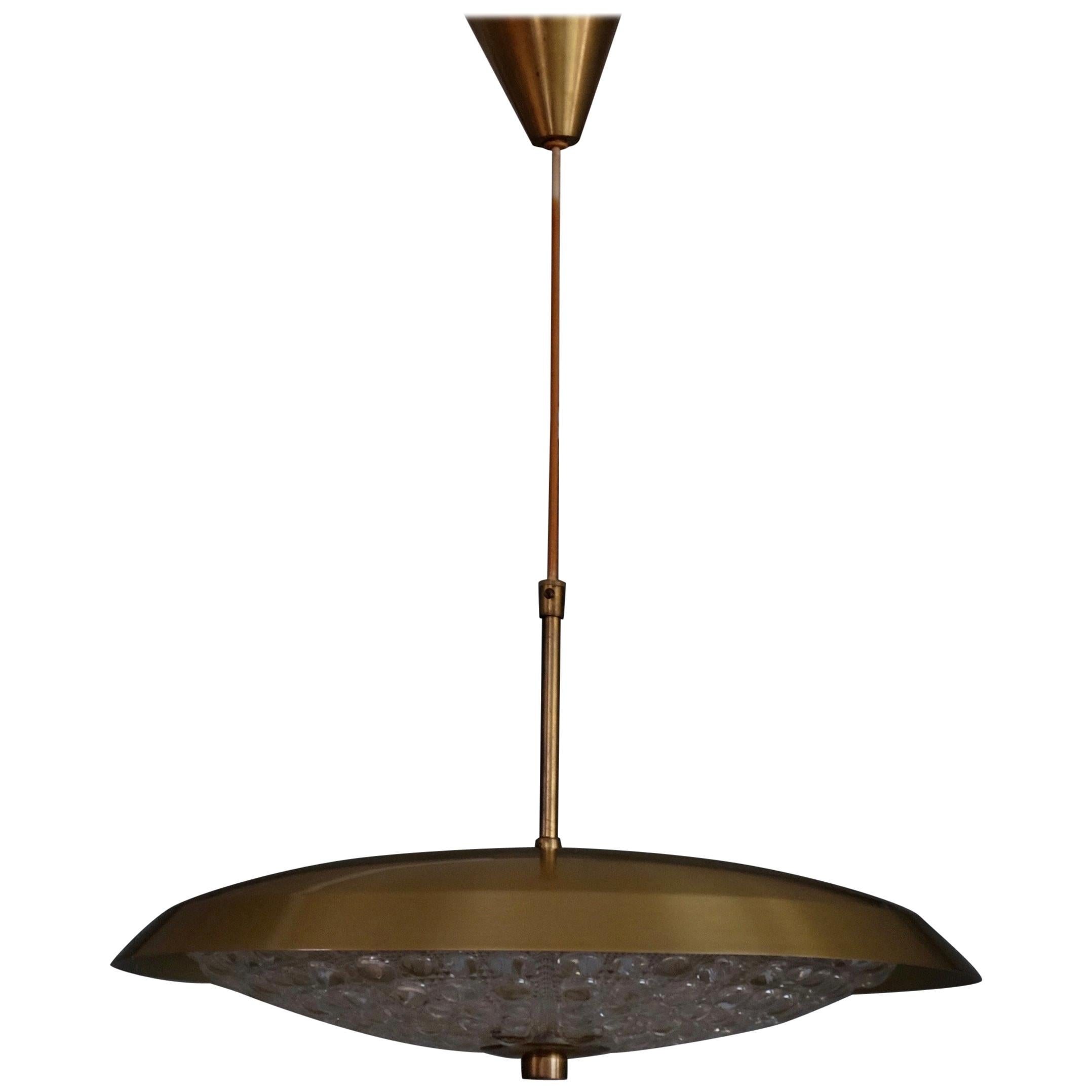 Brass and Glass Chandelier by Carl Fagerlund, 1960s