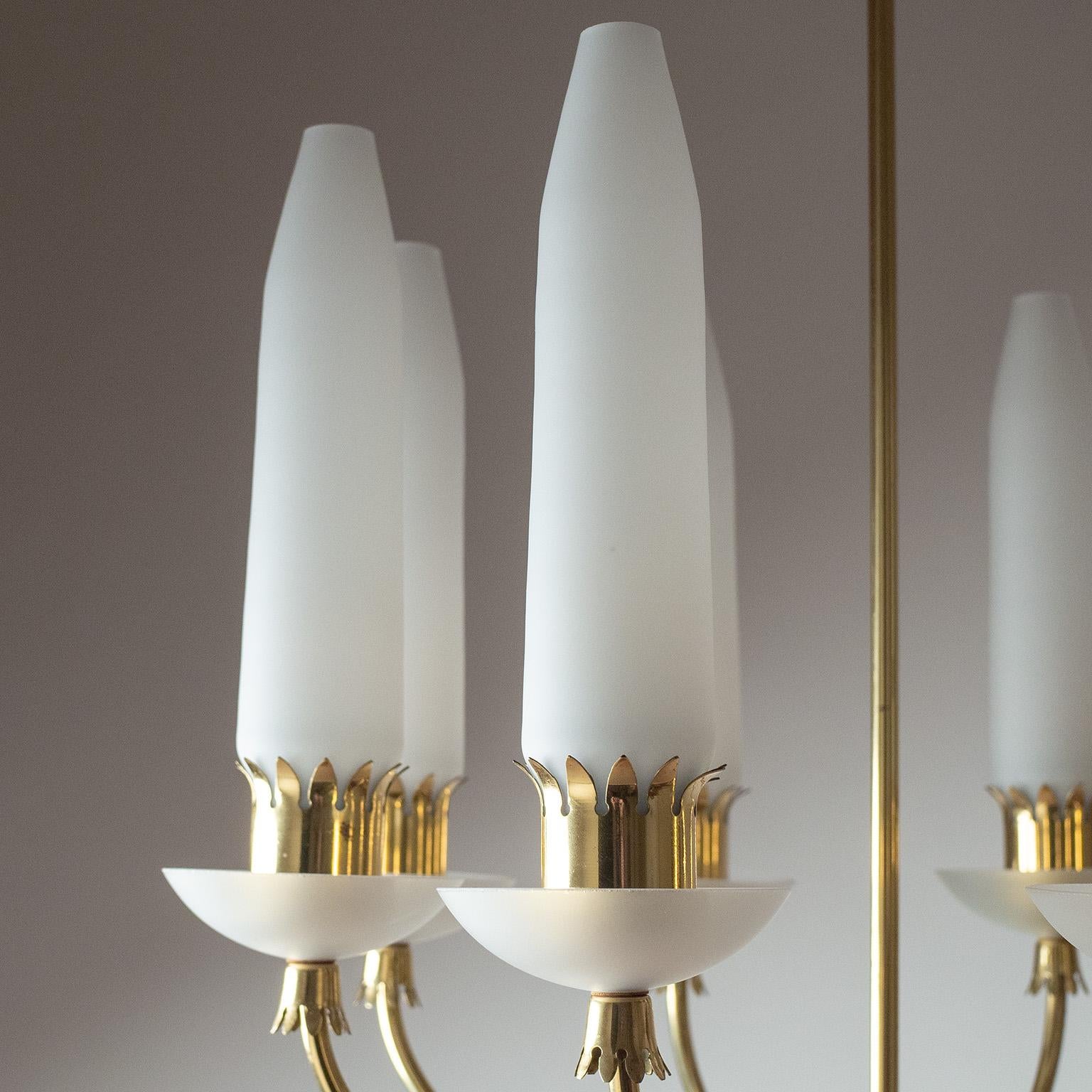 Lampadario in ottone e vetro di Falkenbergs, circa 1960 in vendita 1