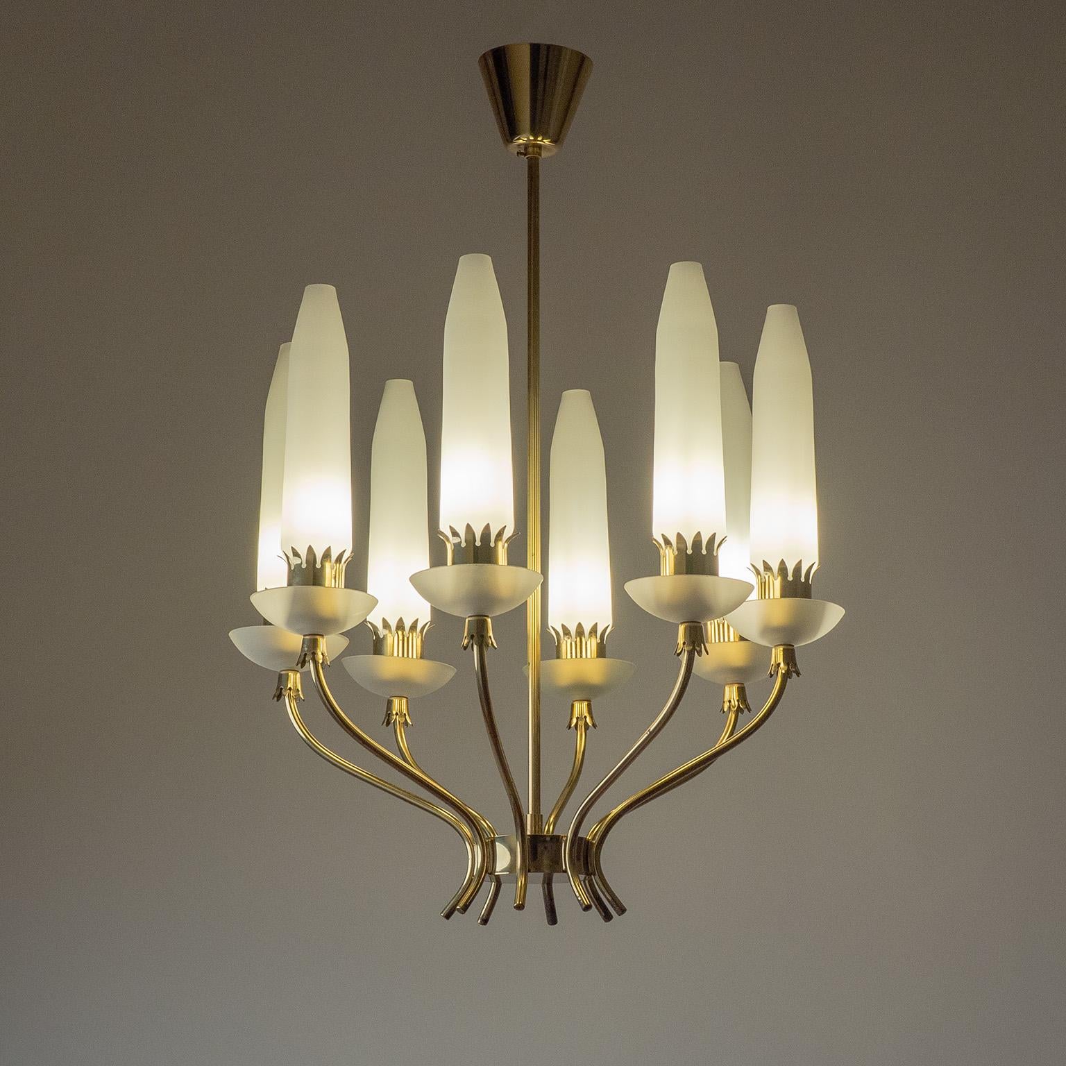Lampadario in ottone e vetro di Falkenbergs, circa 1960 in vendita 2