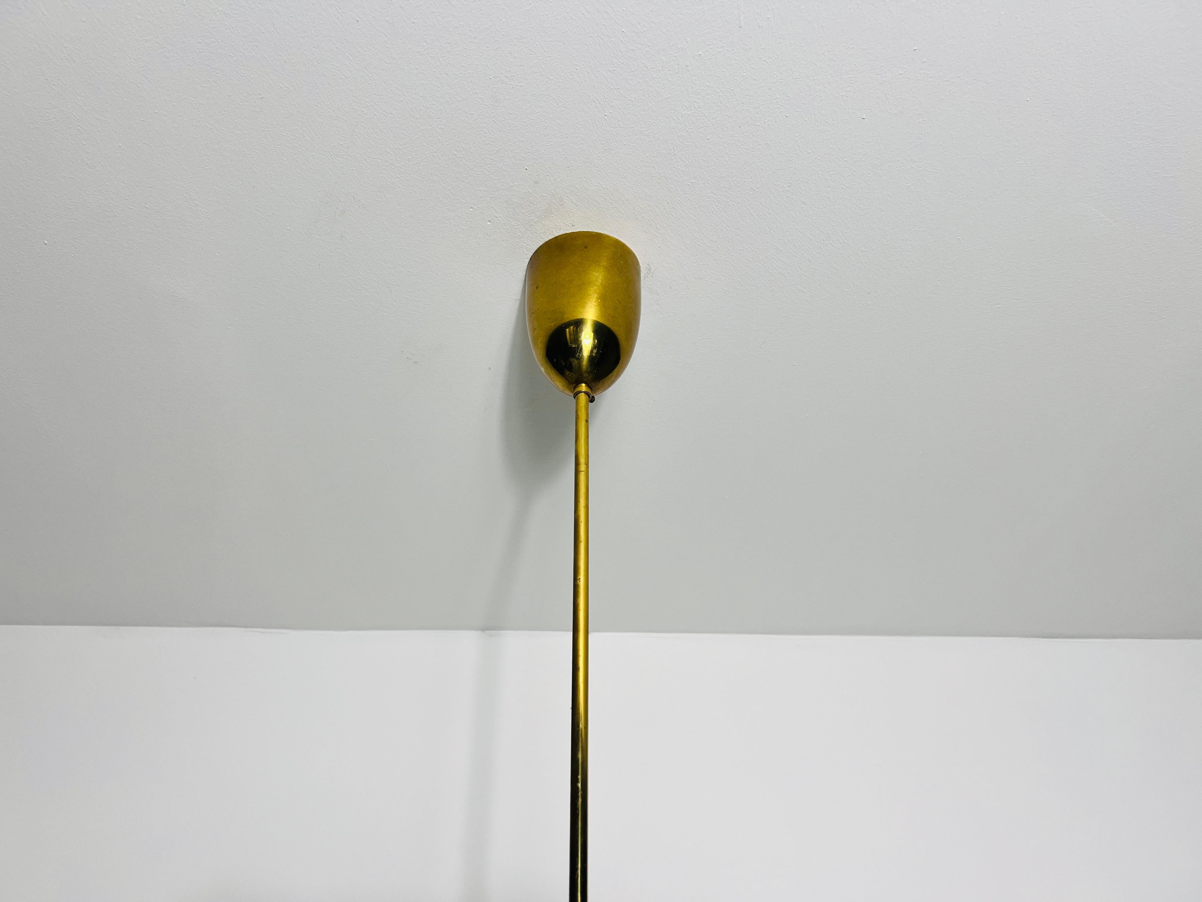 Brass and Glass Chandelier by Hans-Agne Jakobsson, Sweden, 1960s For Sale 3
