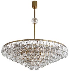Brass and Glass Chandelier by Palwa