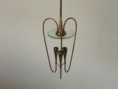 Brass and Glass Chandelier by Pietro Chiesa for Fontana Arte, 1950s, Italy