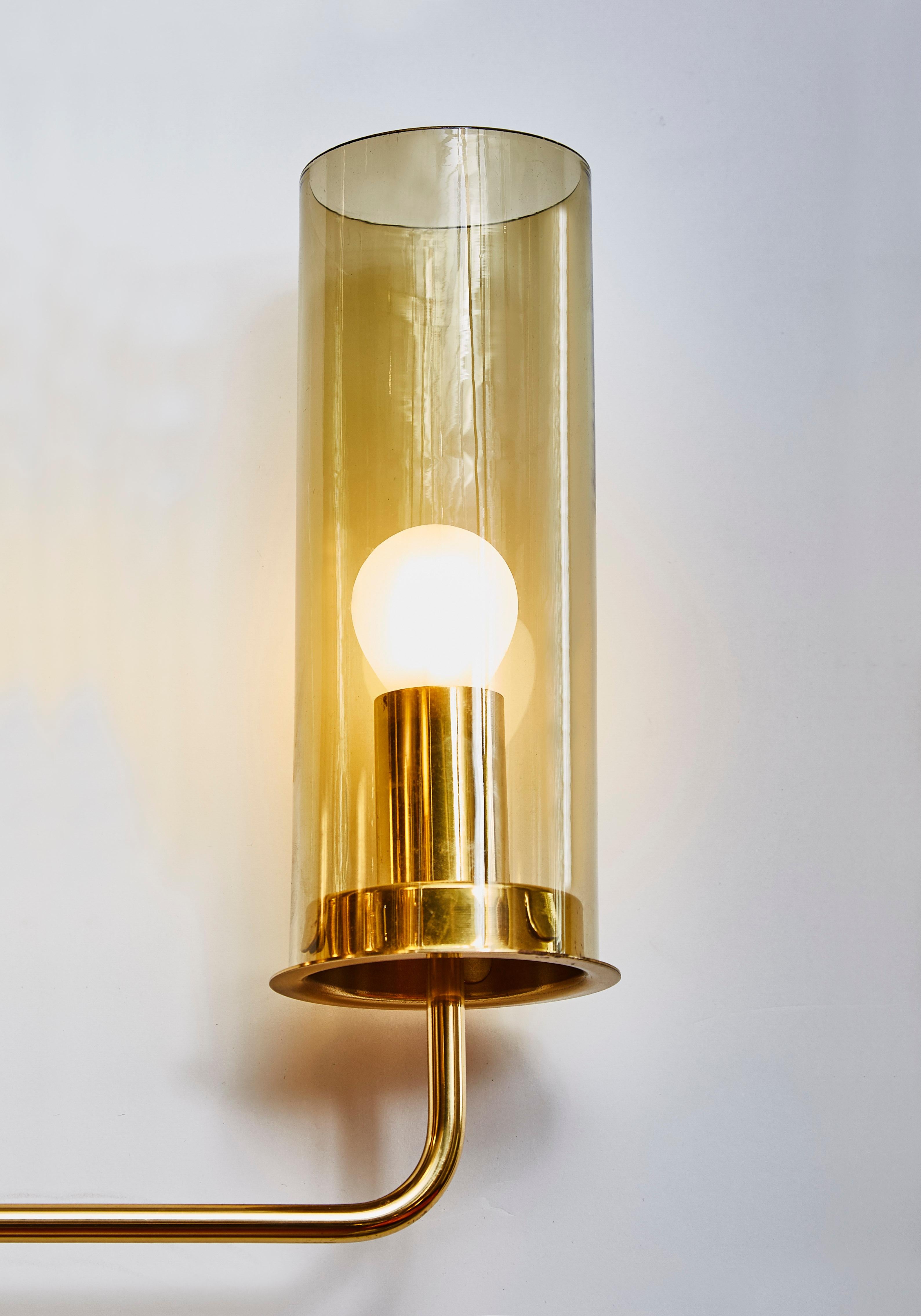 Swedish Brass and Glass Chandelier T434-5 by Hans Agne Jakobsson For Sale