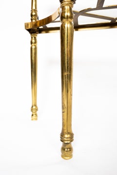 Brass and Glass Chippendale Fretwork Console Table