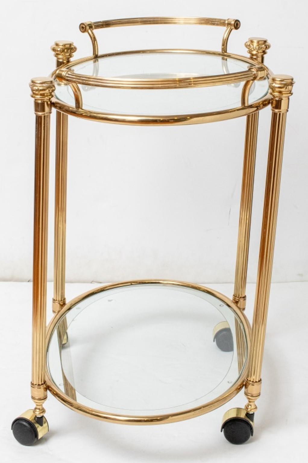 Brass and Glass Cocktail Butler In Good Condition In New York, NY