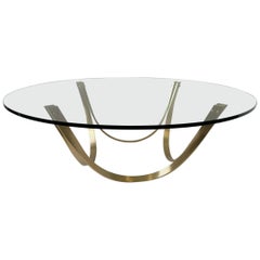 Brass and Glass Cocktail Table by Tri-Mark Design