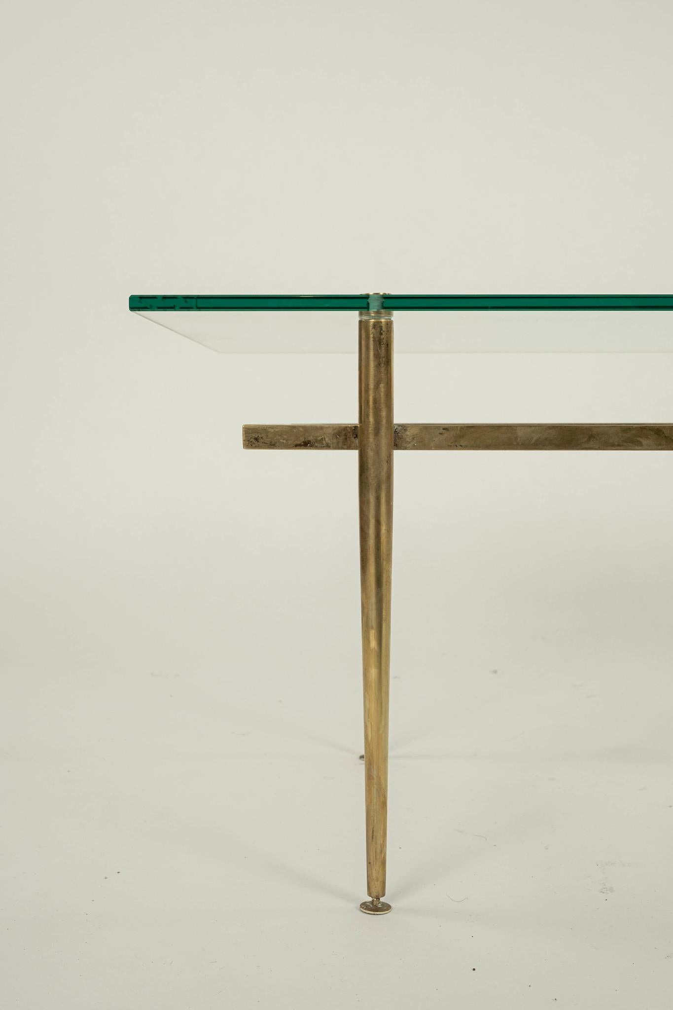 Brass And Glass Cocktail Table For Sale 6