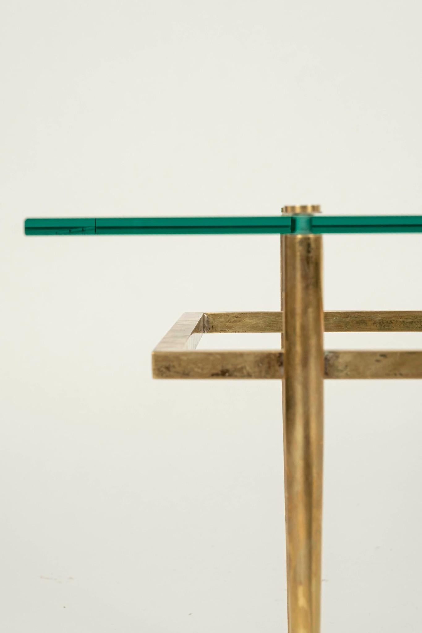 Brass And Glass Cocktail Table For Sale 7