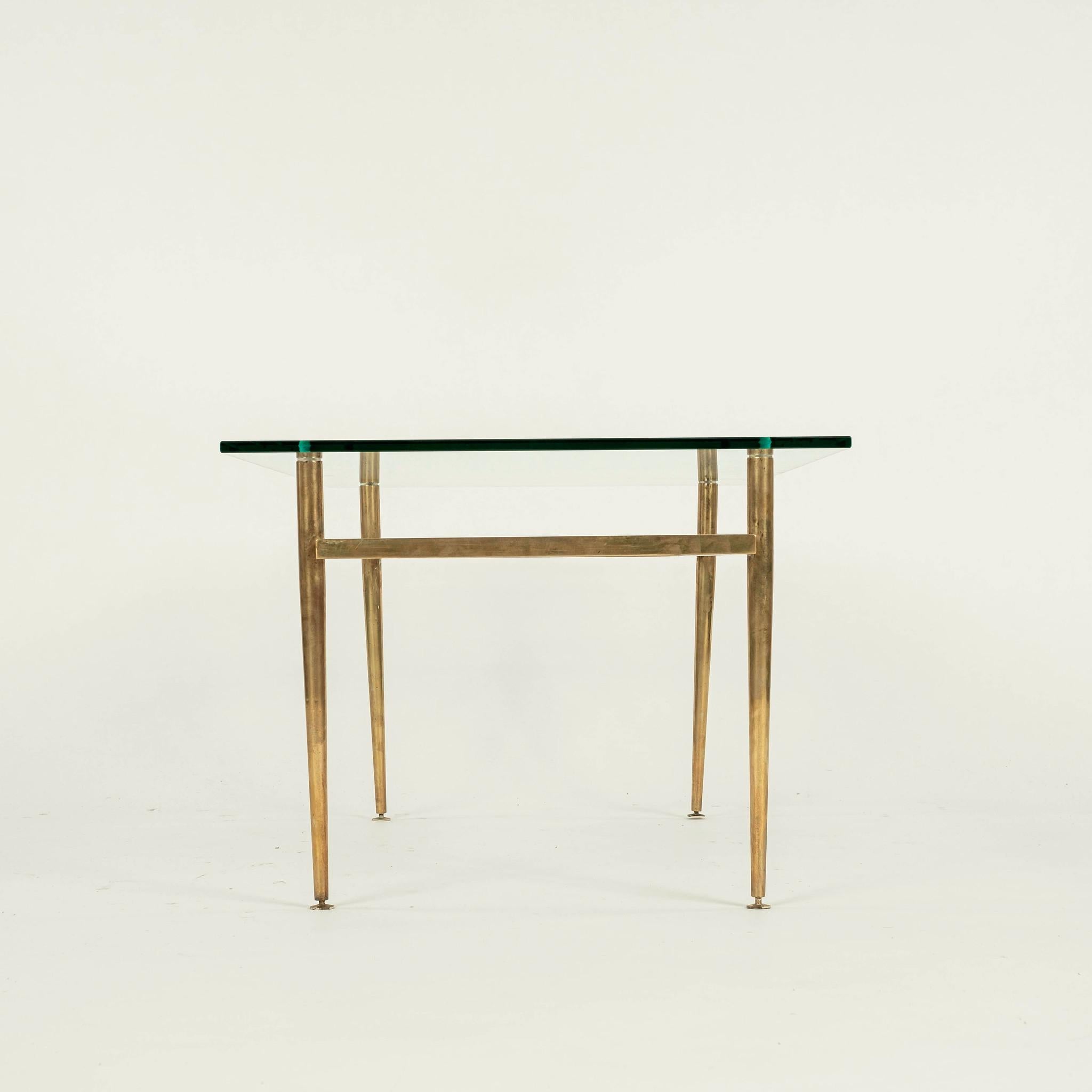 Brass And Glass Cocktail Table For Sale 3