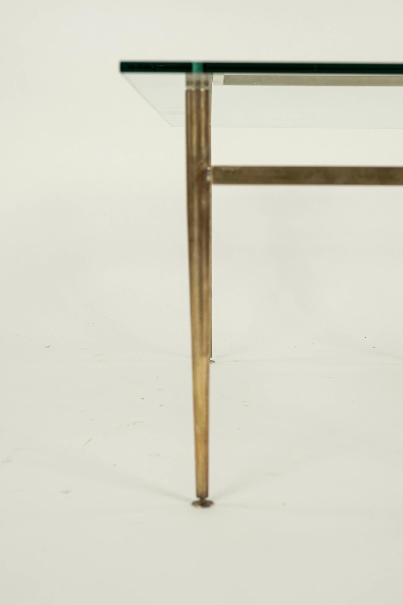 Brass And Glass Cocktail Table For Sale 4