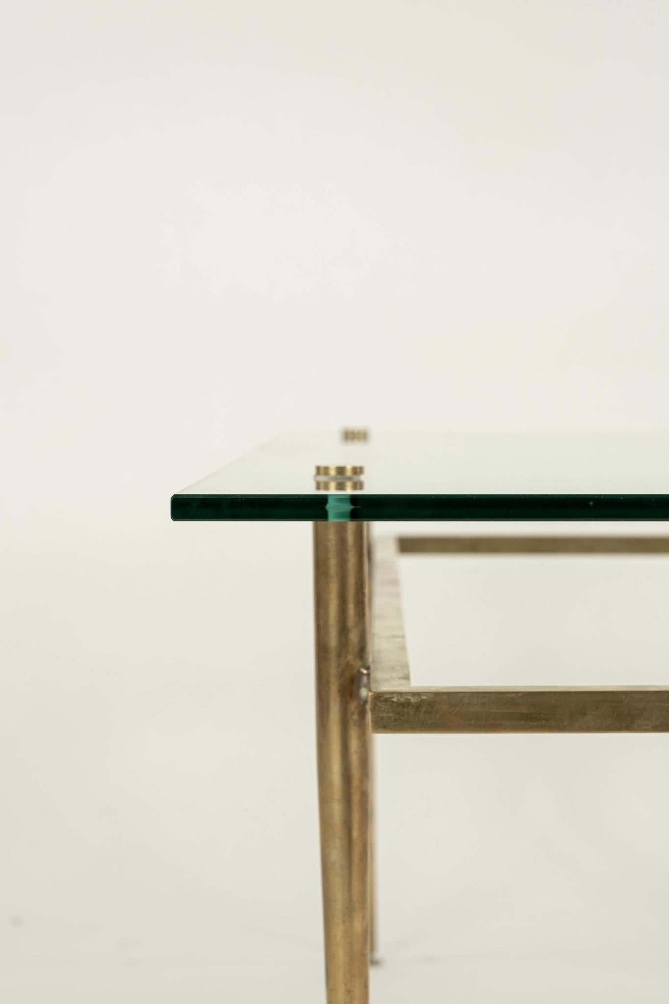 Brass And Glass Cocktail Table For Sale 5