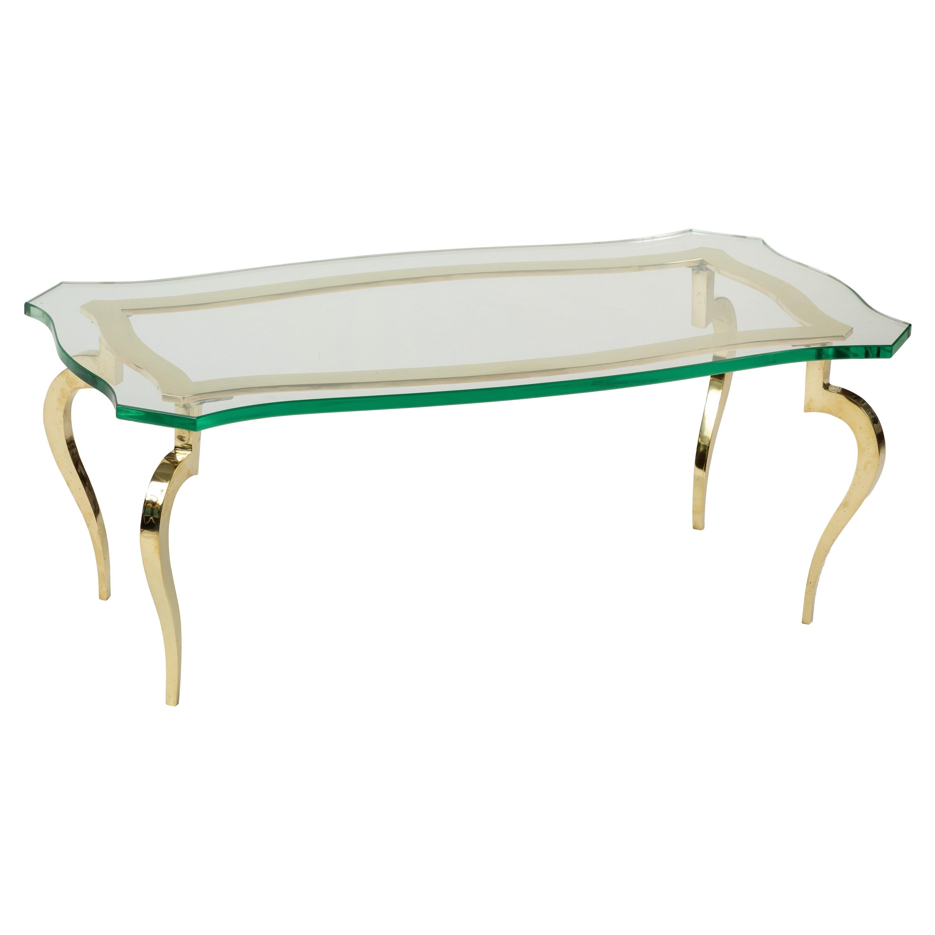 Brass and Glass Cocktail Table