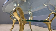 Brass and glass coffee table, 1970s