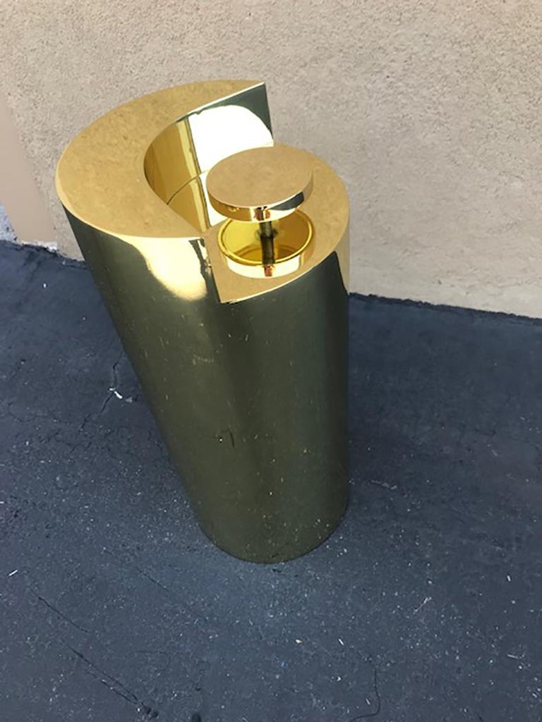 Brass and Glass Coffee Table by Karl Springer In Good Condition In Pasadena, CA
